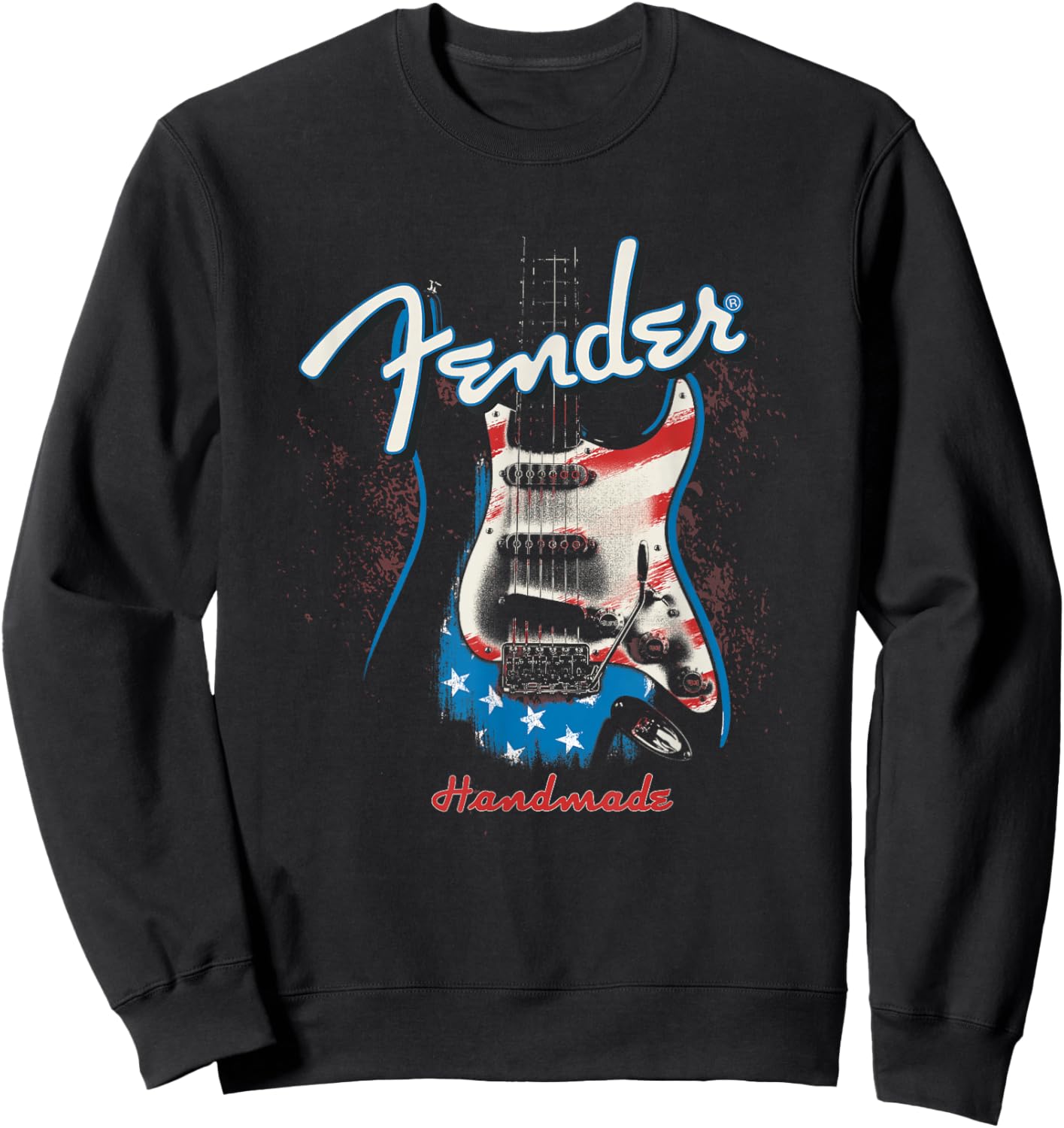 Fender Handmade Guitars 4th of July American Flag Sweatshirt - Sweatshirt | Black