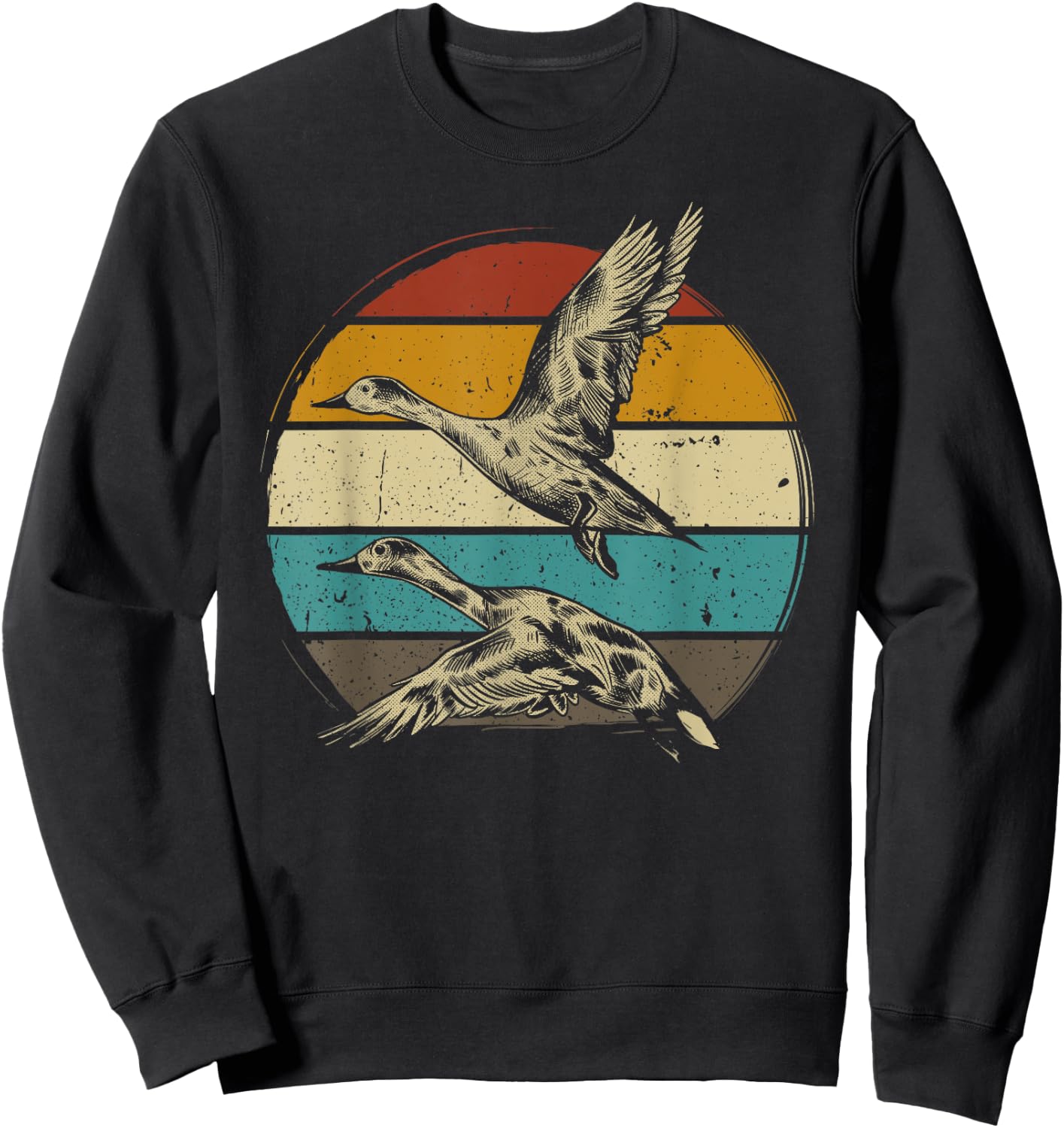 Duck 70s 80s Retro Vintage Sweatshirt - Sweatshirt | Black