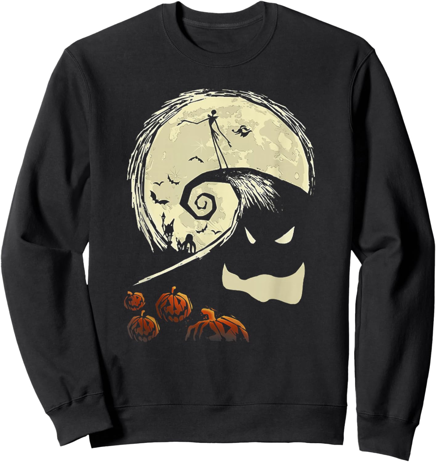 Disney The Nightmare Before Christmas Halloween Oogie Spiral Sweatshirt - Sweatshirt | Black