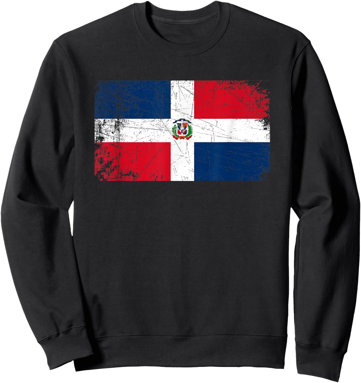Vintage Made In DOMINICAN REPUBLIC DOMINICAN Flag Gift Sweatshirt - Sweatshirt | Black