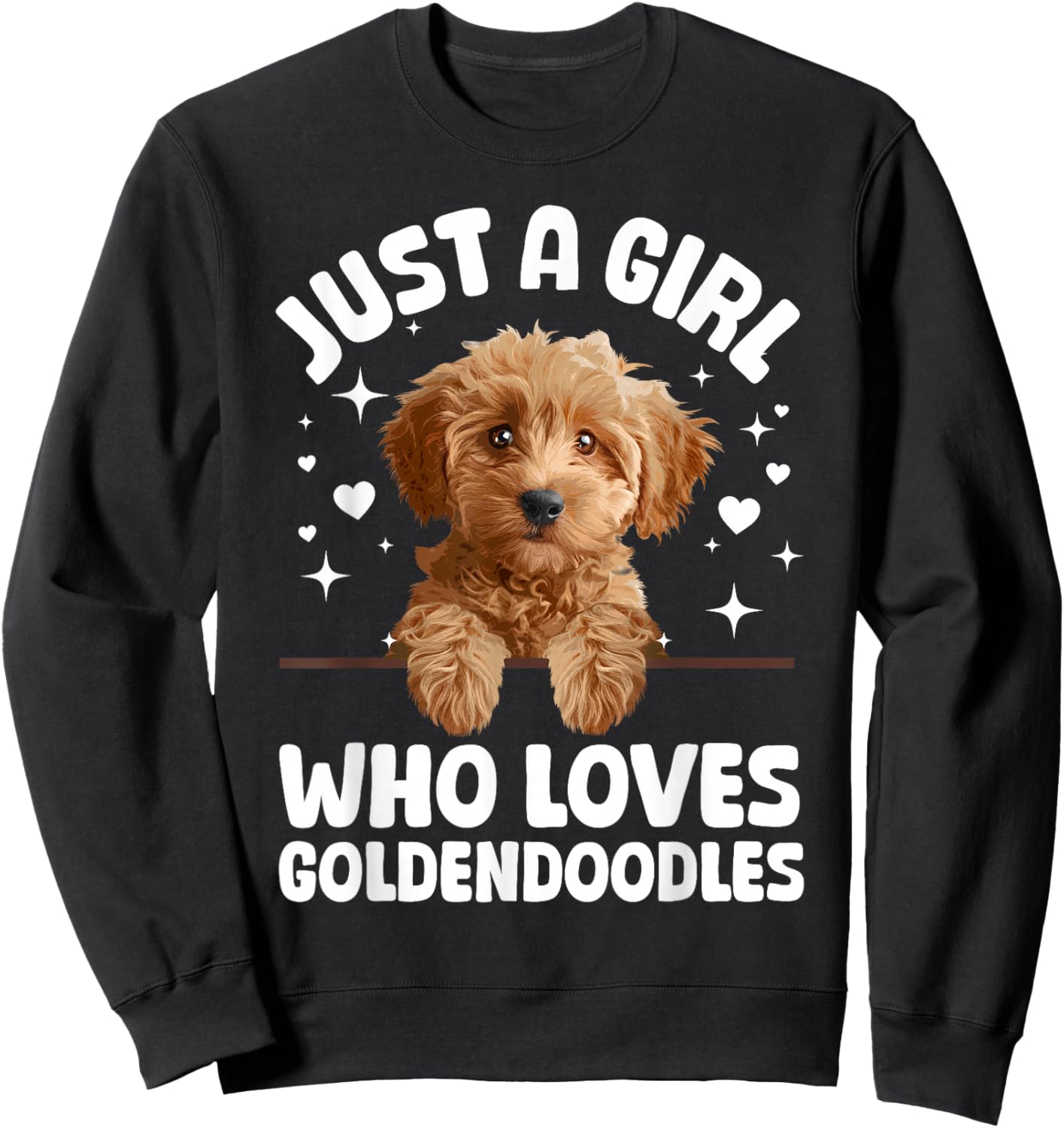 Cute Goldendoodle Design Girls Golden Doodle Lover Sweatshirt - Sweatshirt | Black
