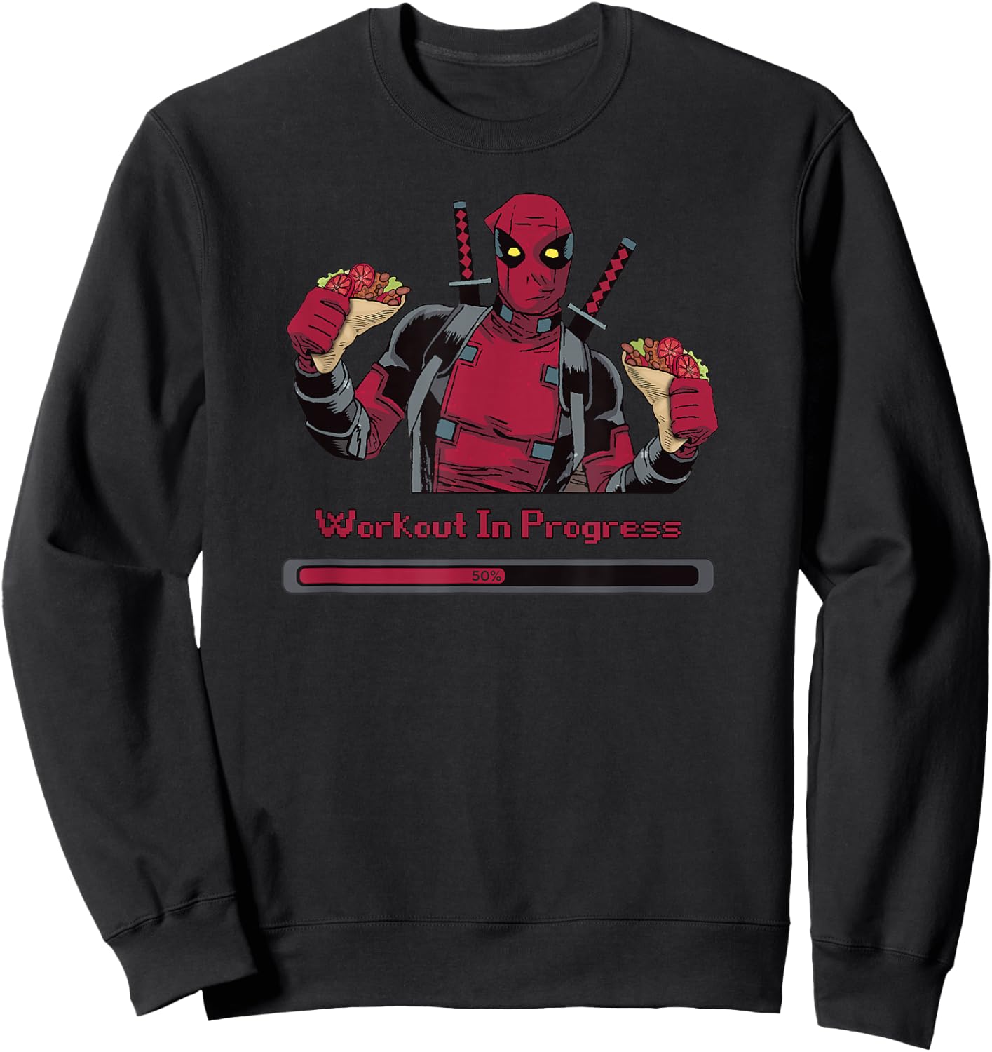Marvel Deadpool Workout in Progress Tacos Sweatshirt - Sweatshirt | Black