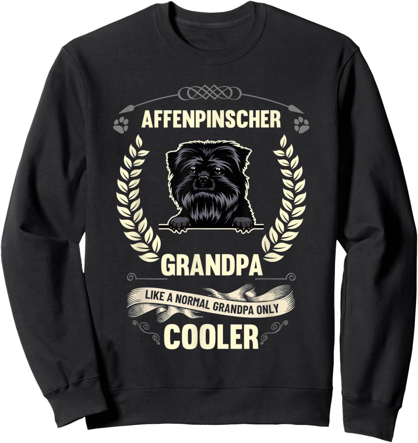 Affenpinscher Grandpa Like A Normal Grandpa Only Cooler Sweatshirt - Sweatshirt | Black