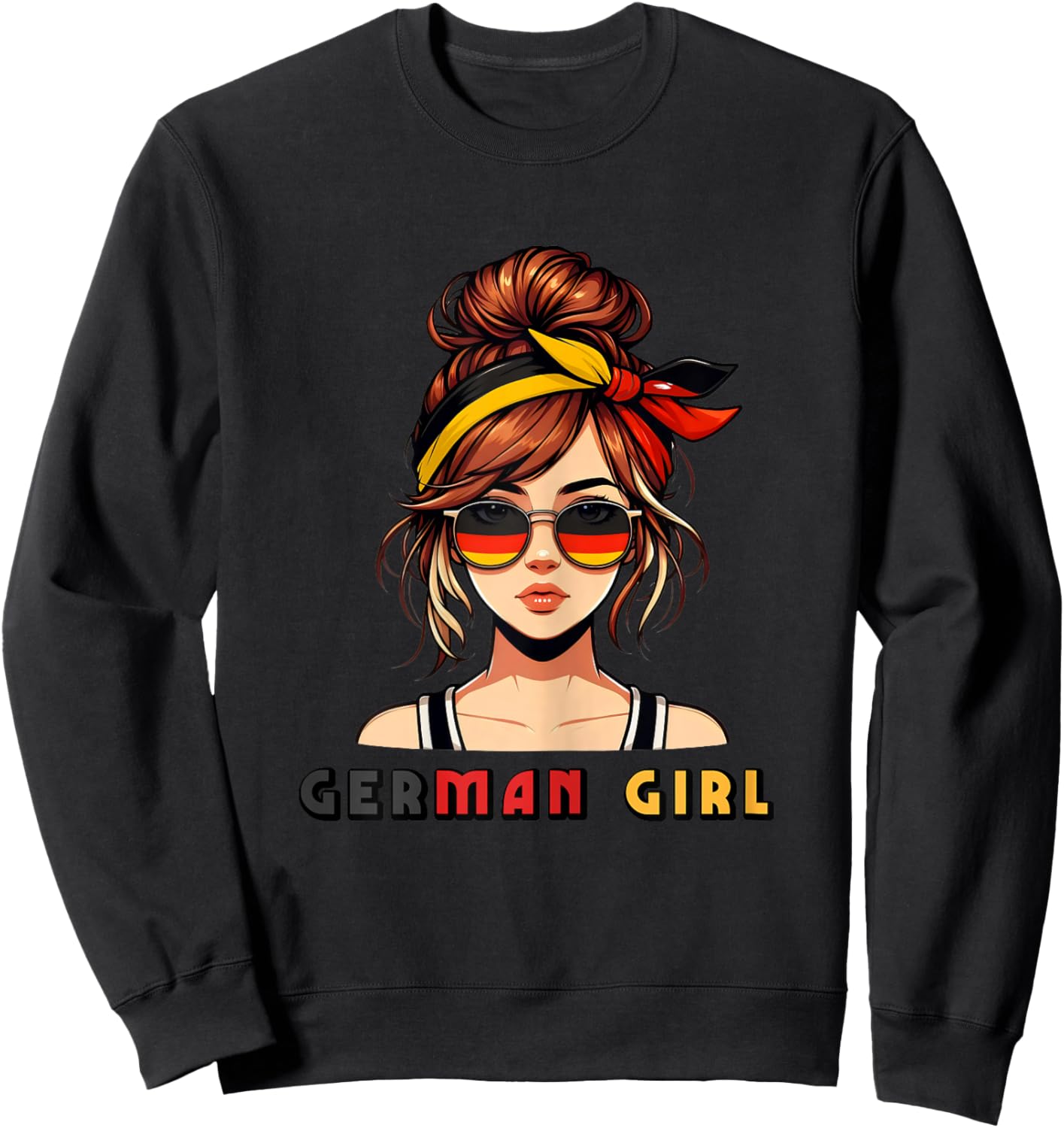 German Girl Deutsches Mädchen Deutschland Flagge Sweatshirt - Sweatshirt | Black