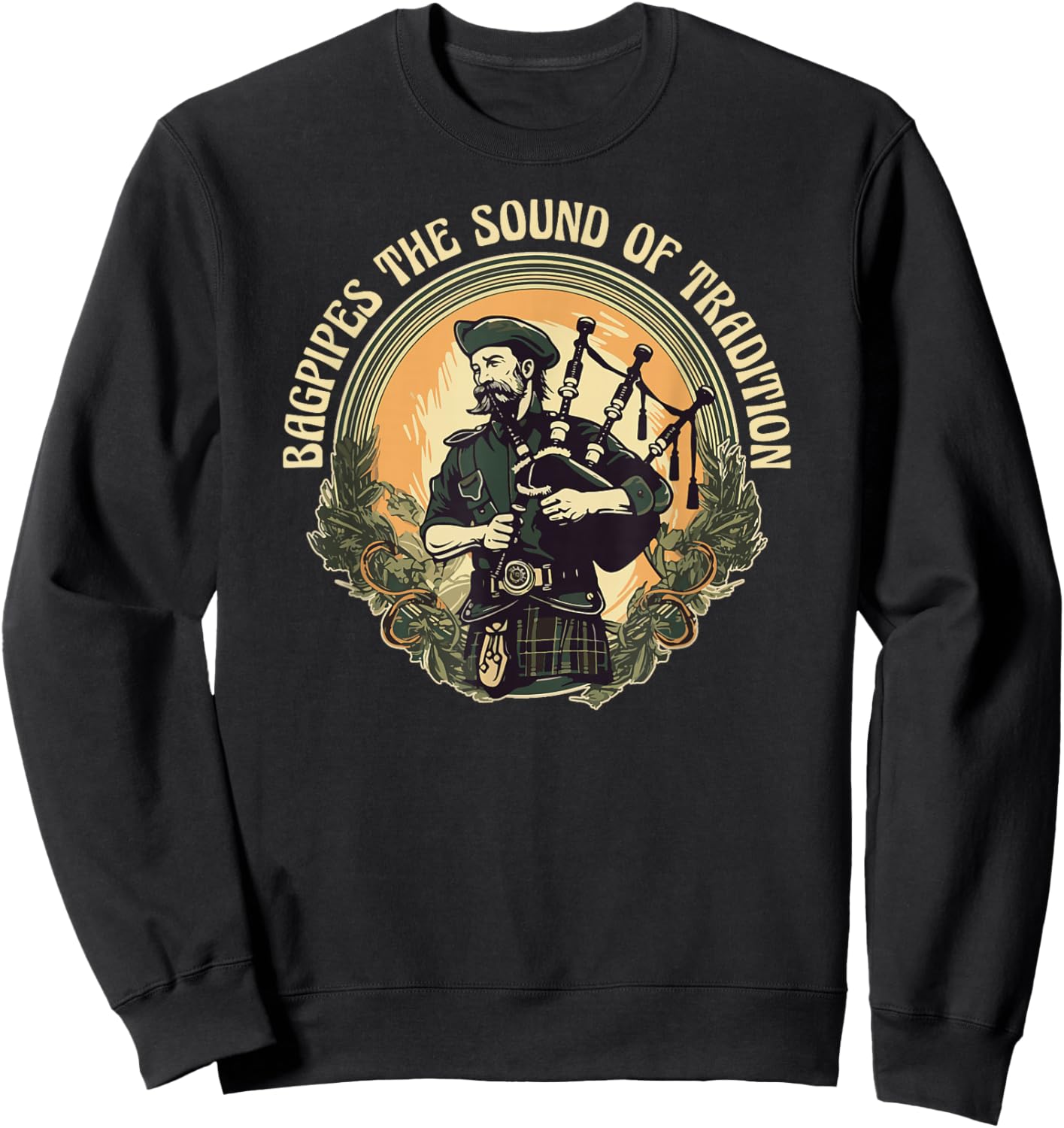 Bagpiper Bagpipes-Music Scotland Bagpipe-Sound Bagpipe Sweatshirt - Sweatshirt | Black