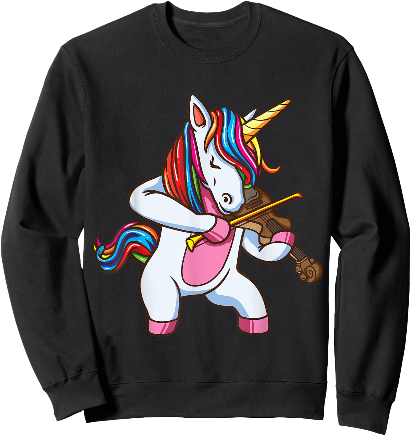 Violinist Unicorn Violin Viola Player Music Lover Gift Shirt Sweatshirt - Sweatshirt | Black