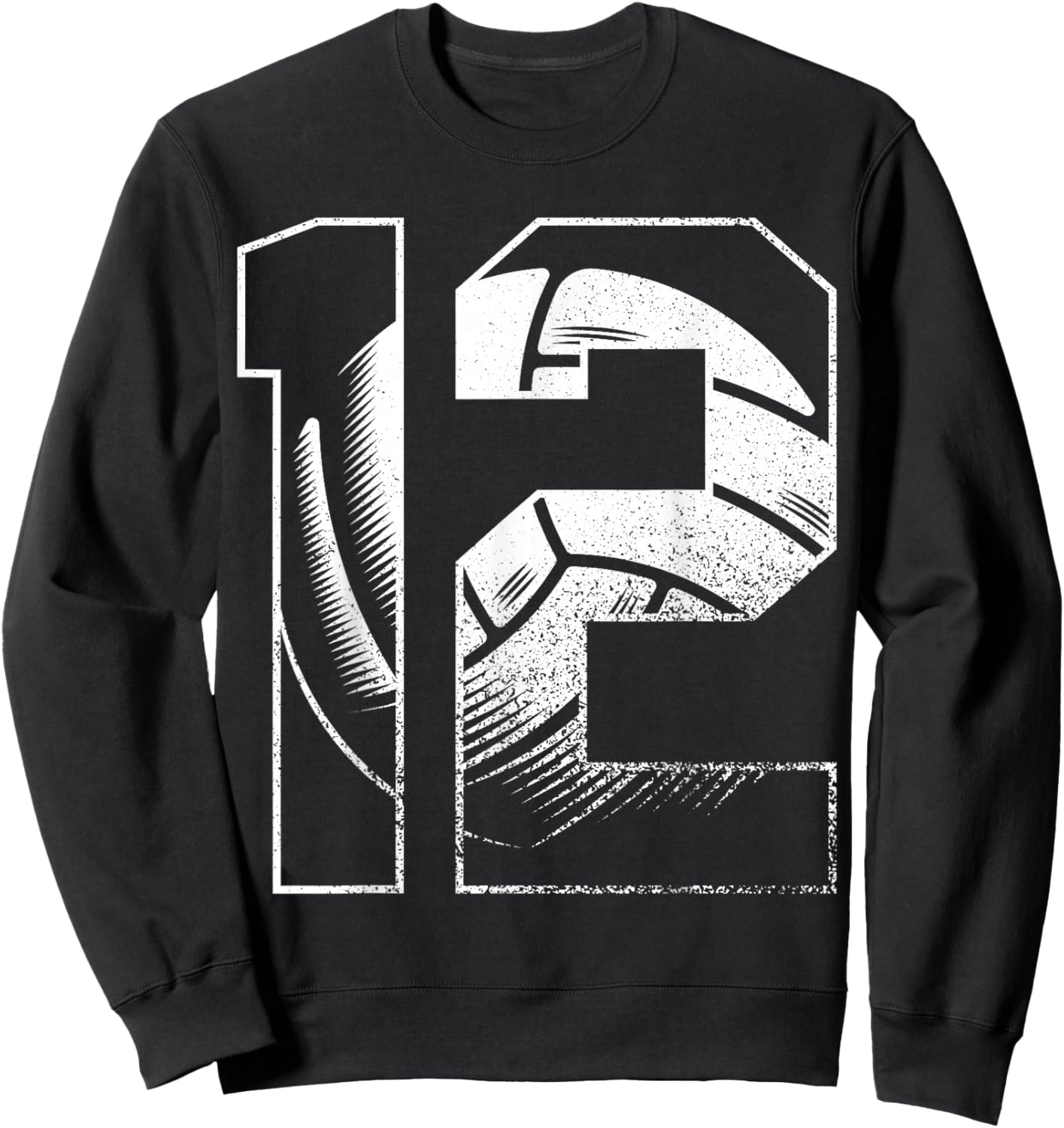 12th Birthday Boy Volleyball Player Volleyball 12 Years Old Sweatshirt - Sweatshirt | Black