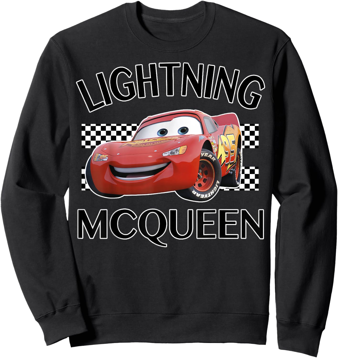 Disney Pixar Cars Lightning McQueen Finish Graphic Sweatshirt - Sweatshirt | Black