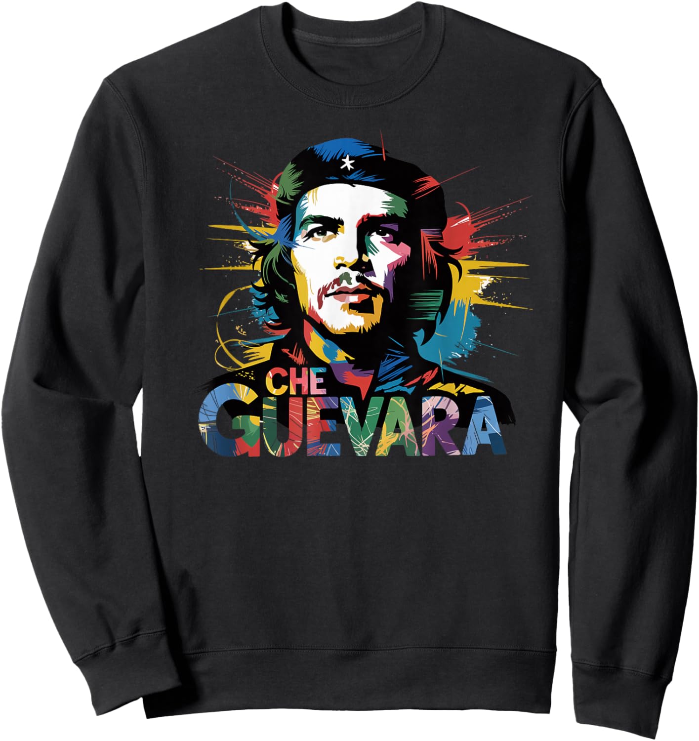 Che Guevara Revolution Rebel Drawing Cuba Communist , Black, S Sweatshirt - Sweatshirt | Black