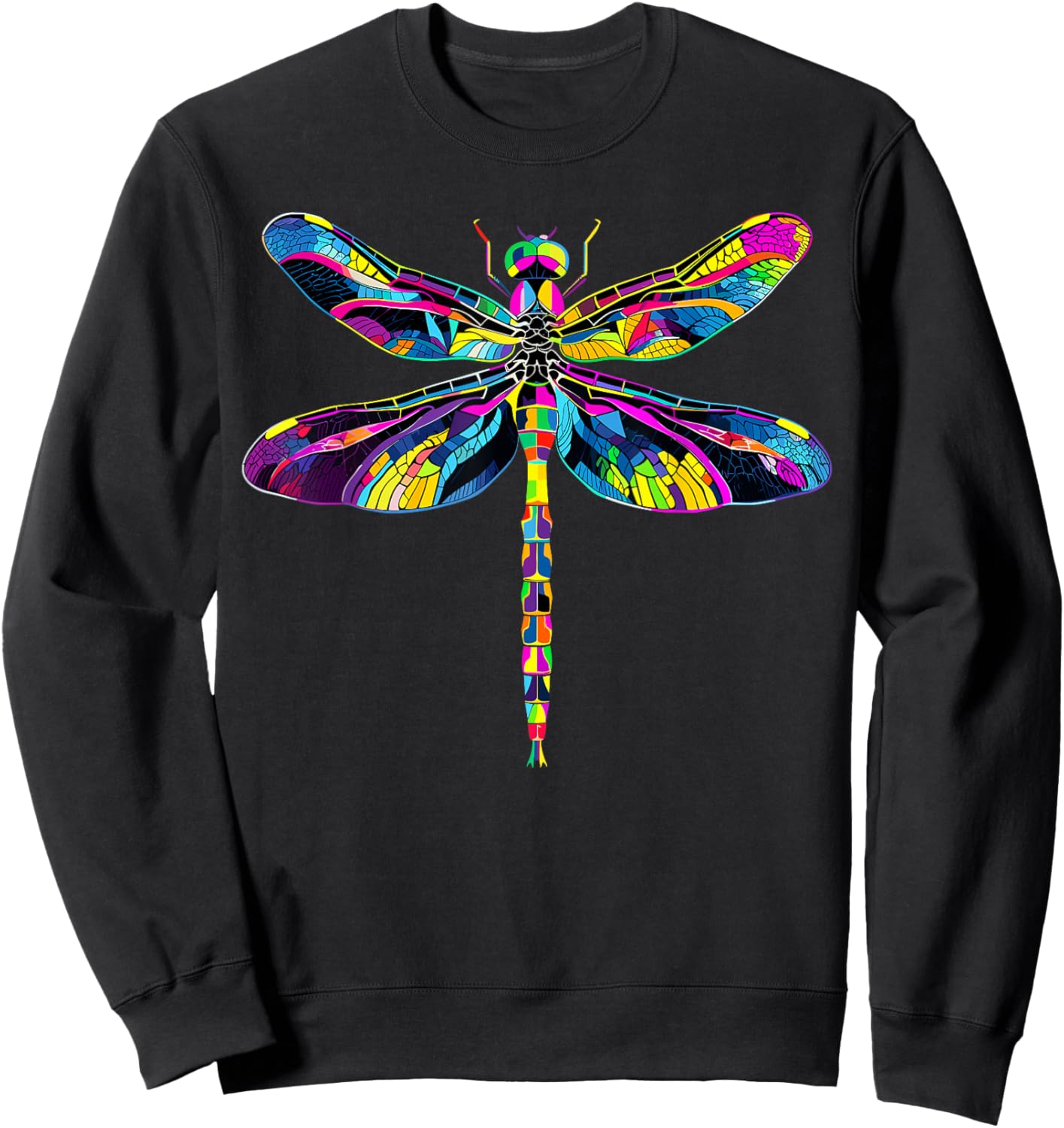 Dragonfly Dragonfly Flying Insects Colorful Wings Soft , Black, S Sweatshirt - Sweatshirt | Black