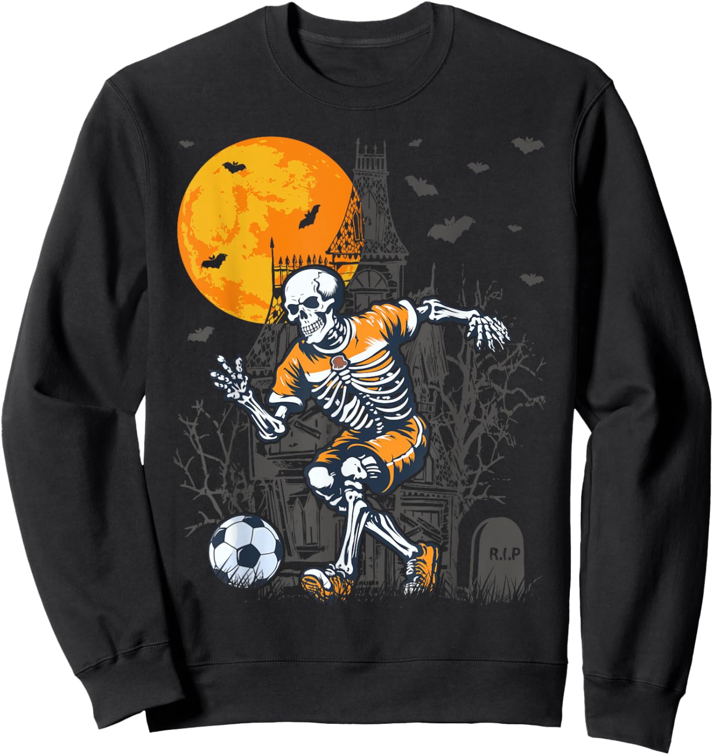 Soccer Skeleton Halloween Skeleton Soccer Player Sweatshirt - Sweatshirt | Black