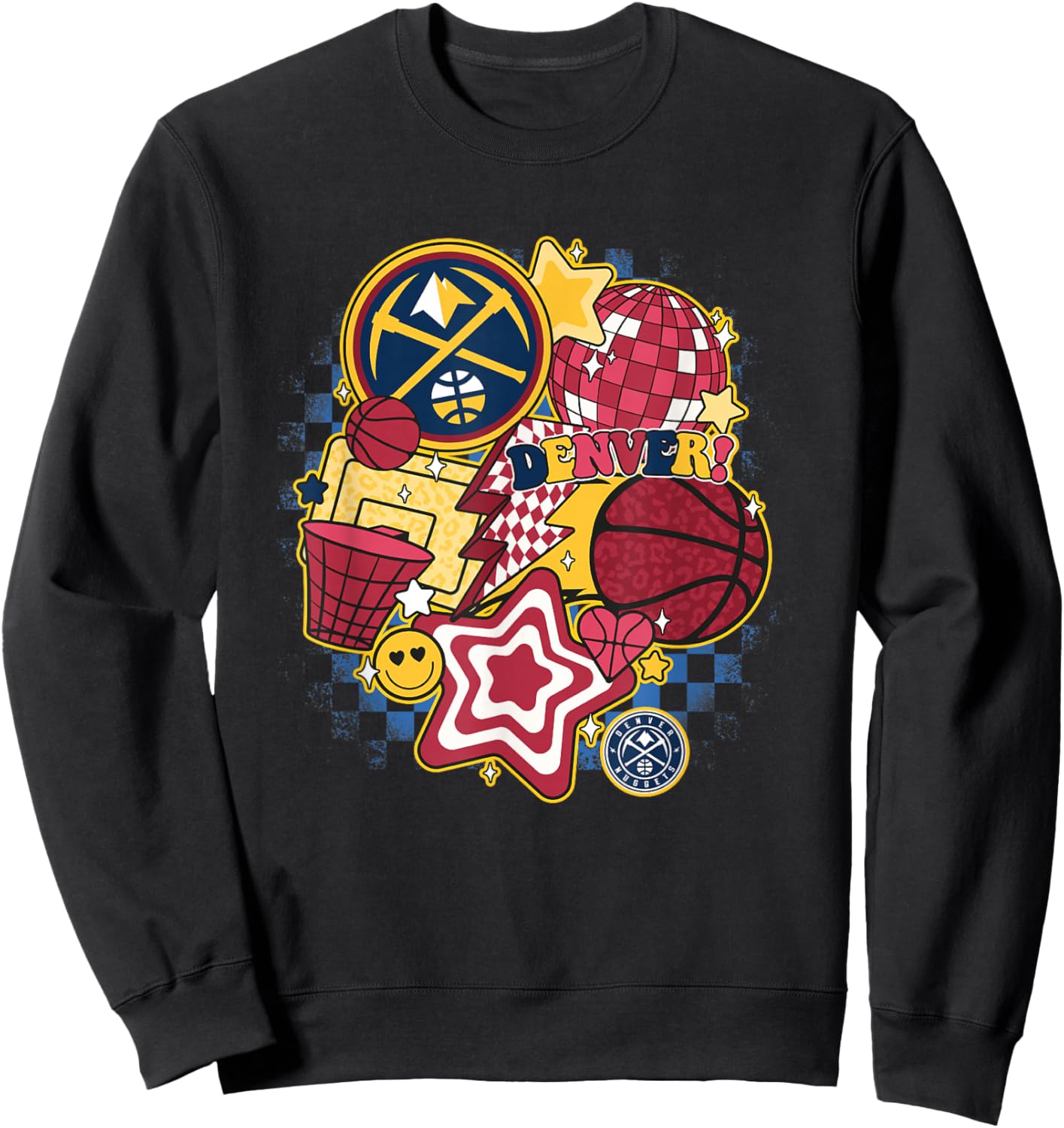 NBA Denver Nuggets Psychedelic Basketball Collage Sweatshirt - Sweatshirt | Black