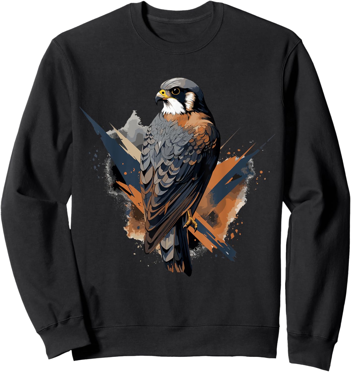 American Kestrel Bird Geometric Patten Art,Cute Kestrel Lov Sweatshirt - Sweatshirt | Black