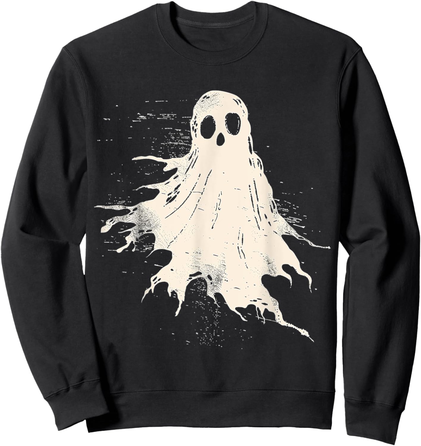 Ghost Costume Halloween Graphic Art Ghost Sweatshirt - Sweatshirt | Black