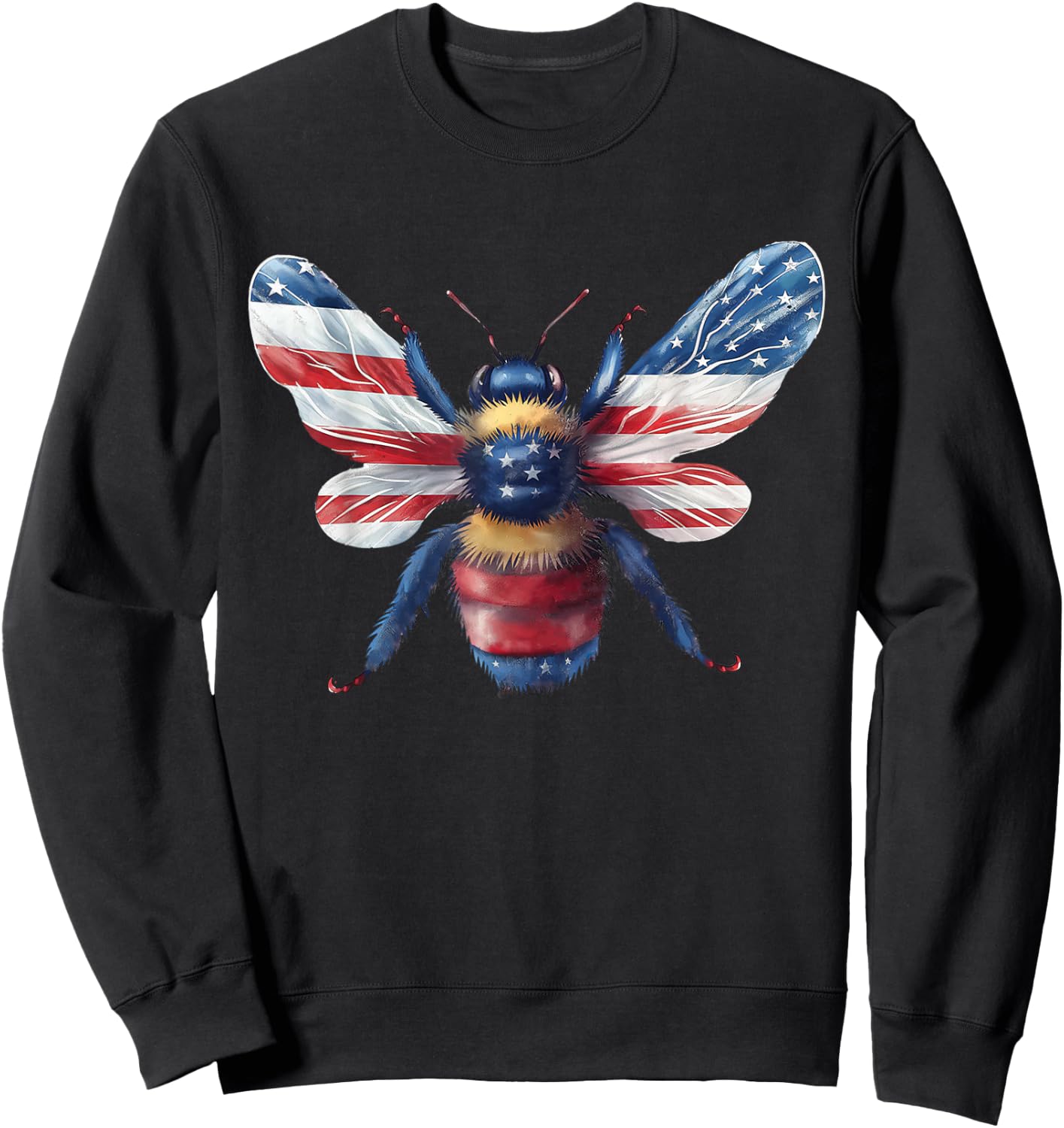 Red White and Blue Bee T Shirt Sweatshirt - Sweatshirt | Black