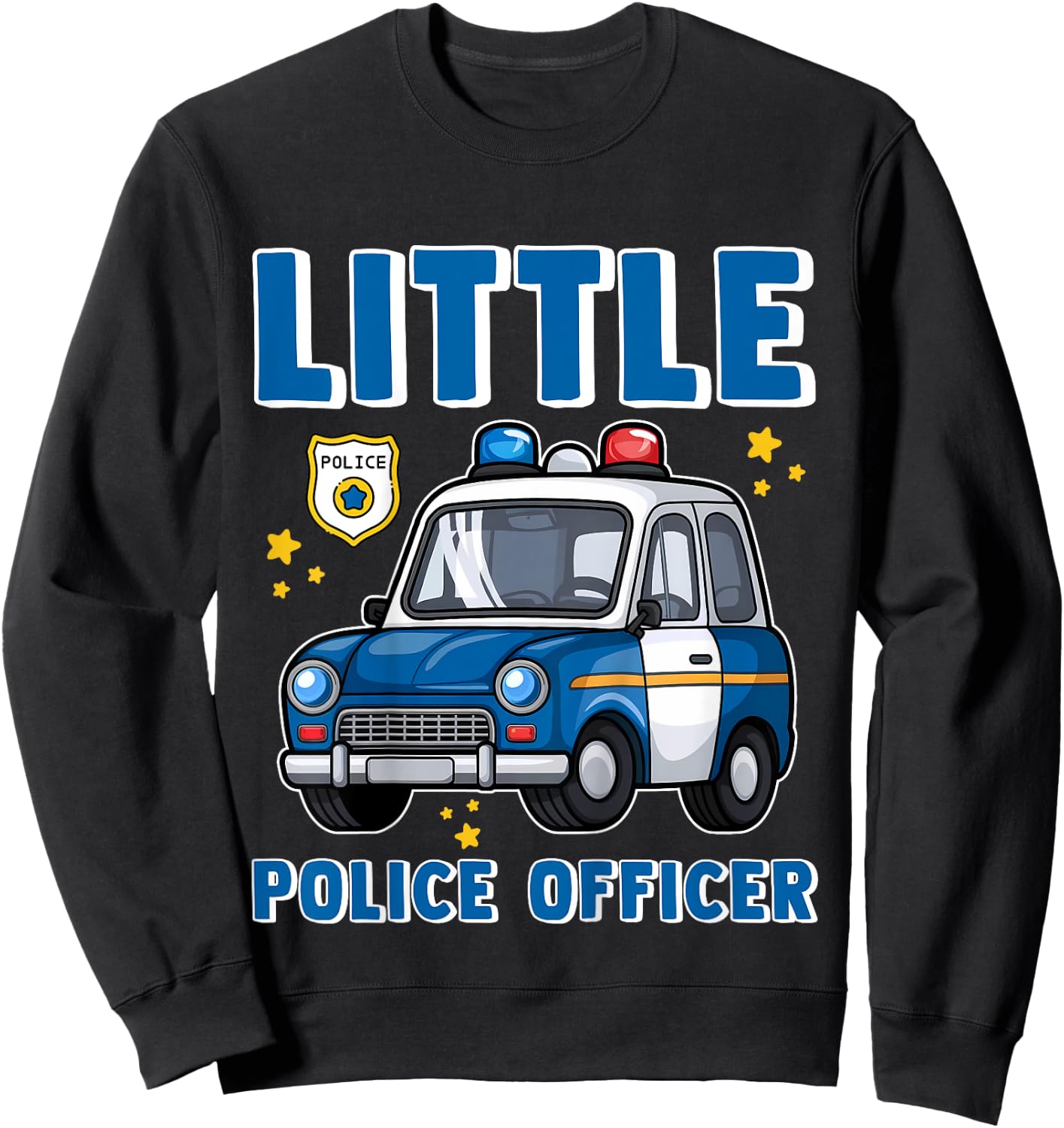 Kids Little Police Officer Cop Car Policeman Toddler Boys Youth Sweatshirt - Sweatshirt | Black