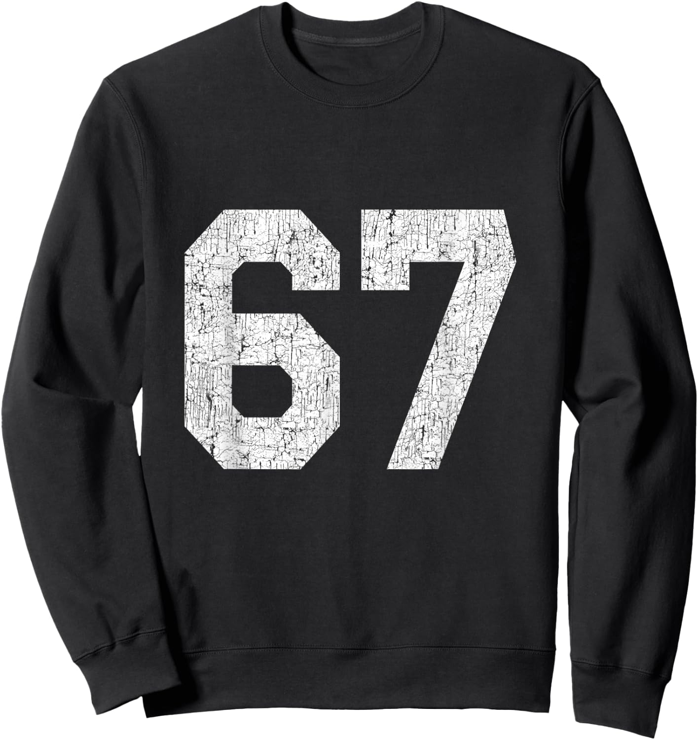 #67 Jersey Uniform Varsity Sports Number, 67th Birthday Sweatshirt - Sweatshirt | Black