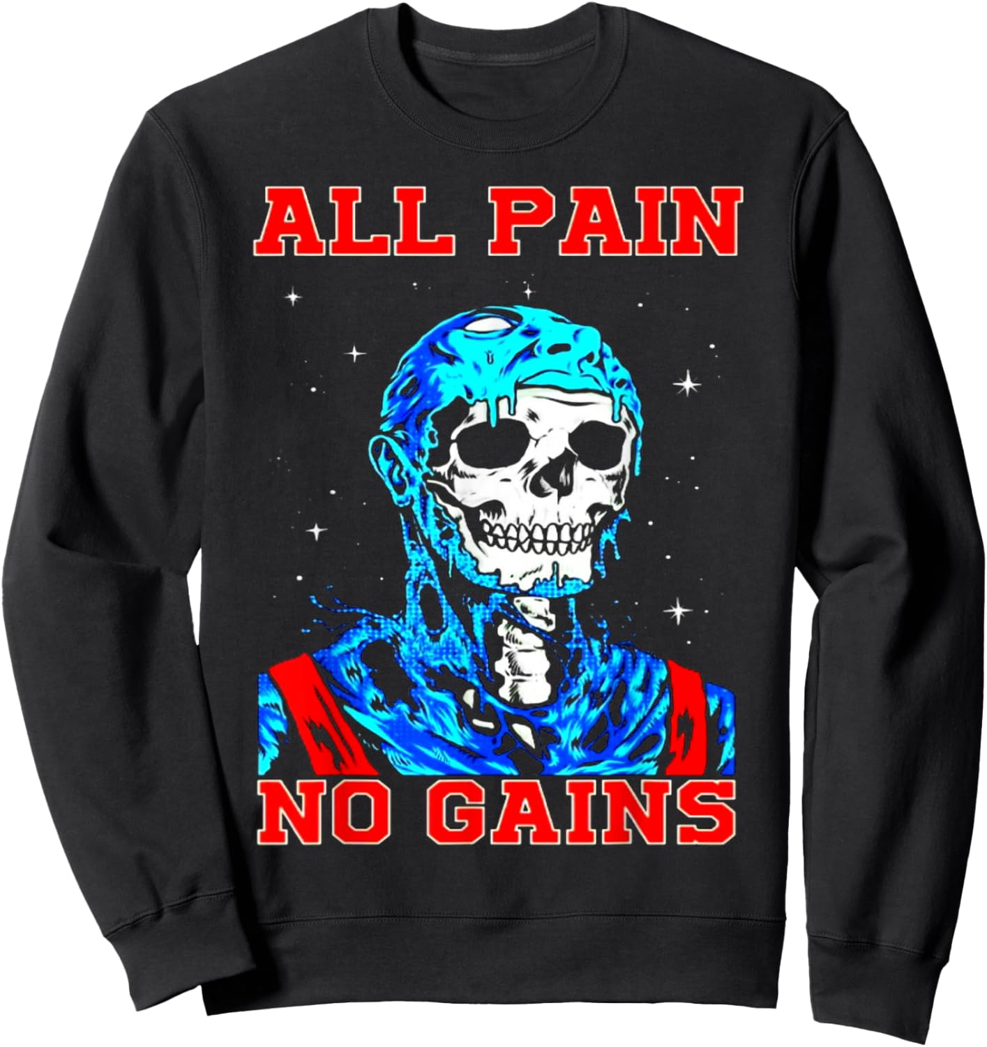All Pain No Gains Fitness Weightlifting Bodybuilding Gym Sweatshirt - Sweatshirt | Black