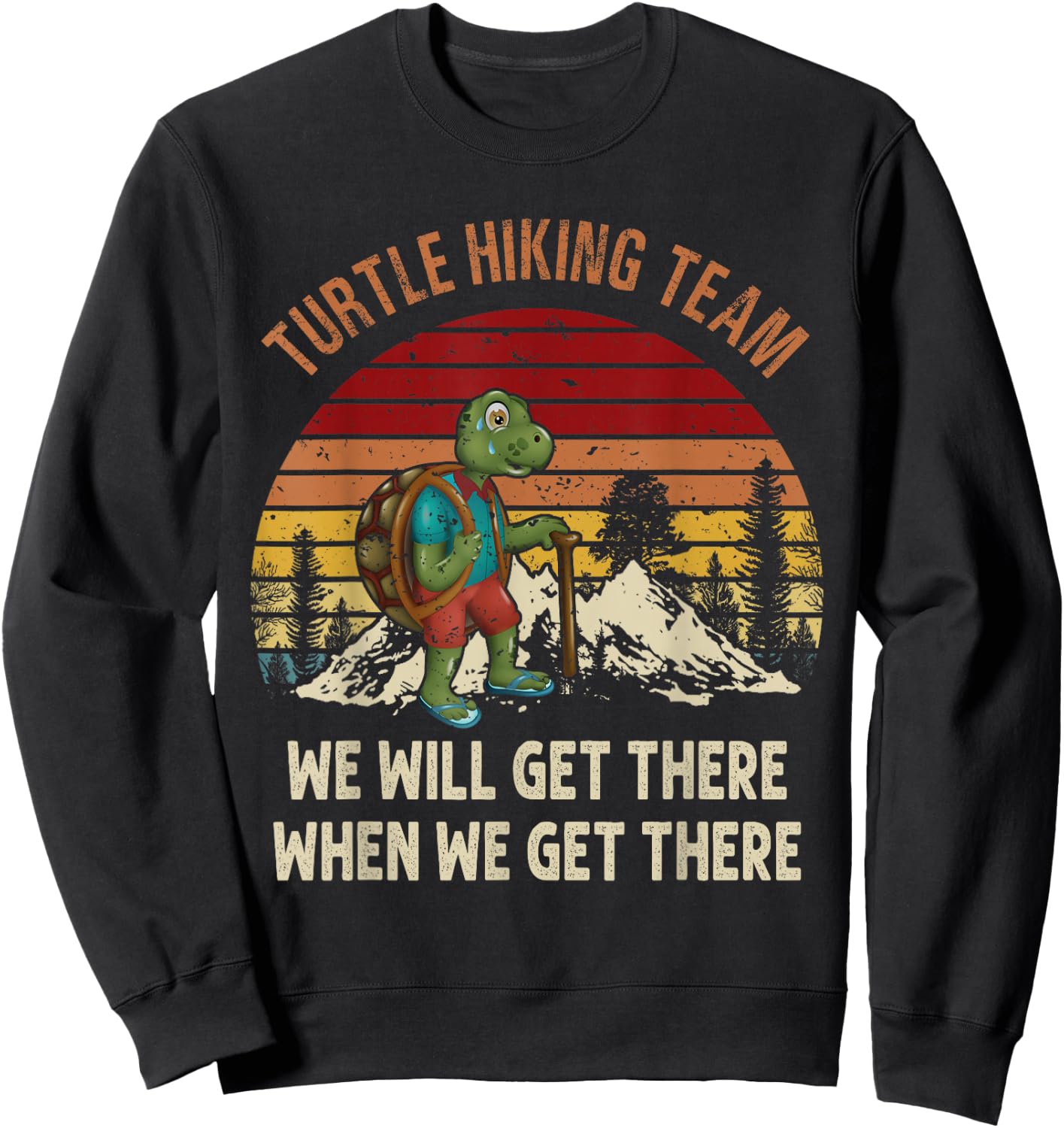Turtle Hiking Team For Turtle Lover Hiking Travelling Sweatshirt - Sweatshirt | Black