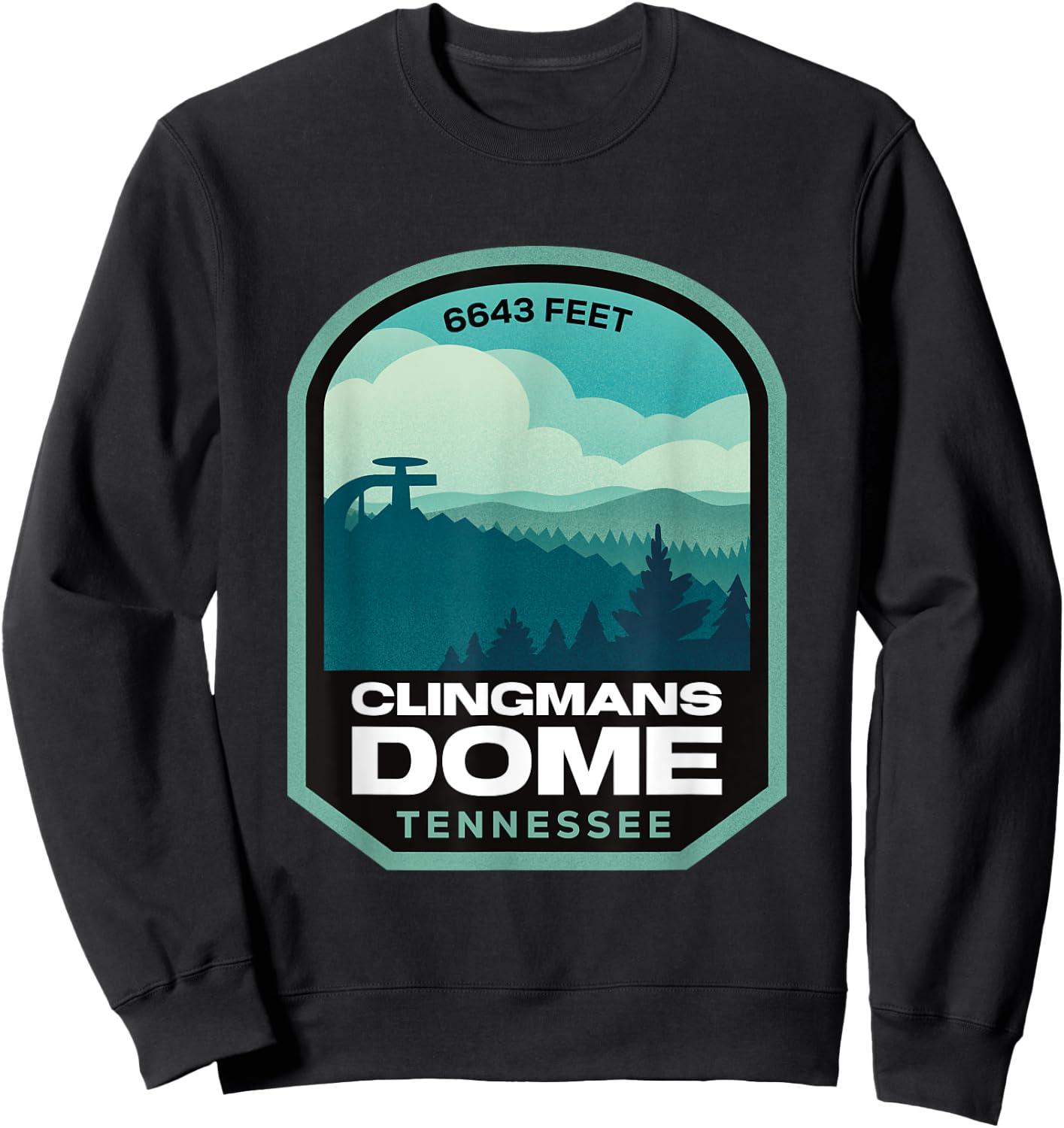 Clingmans Dome Smoky Mountains Tennessee Sweatshirt - Sweatshirt | Black