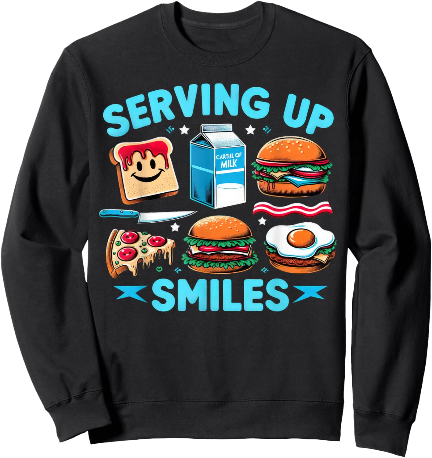 Serving up Smiles Lunch Lady Sweatshirt - Sweatshirt | Black