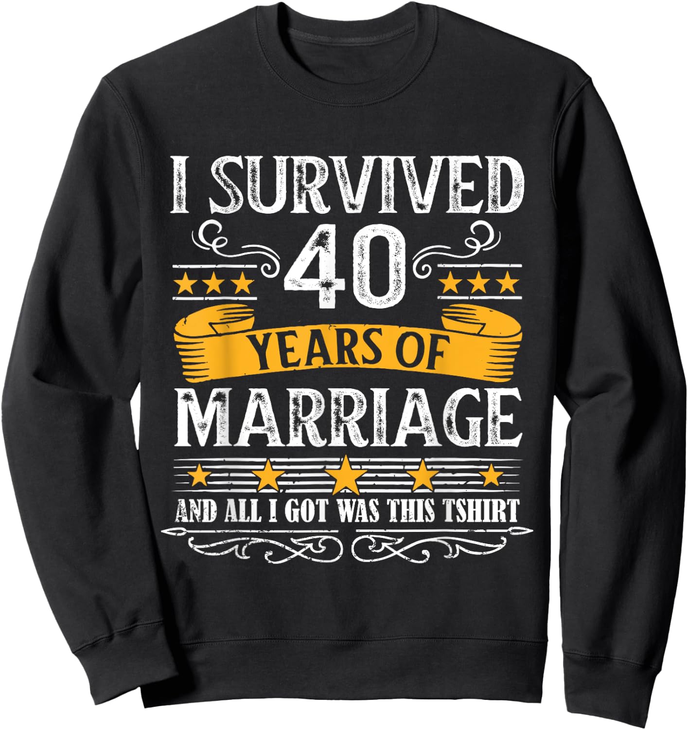 40th Wedding Anniversary shirt Couples Husband Wife 40 Years Sweatshirt - Sweatshirt | Black