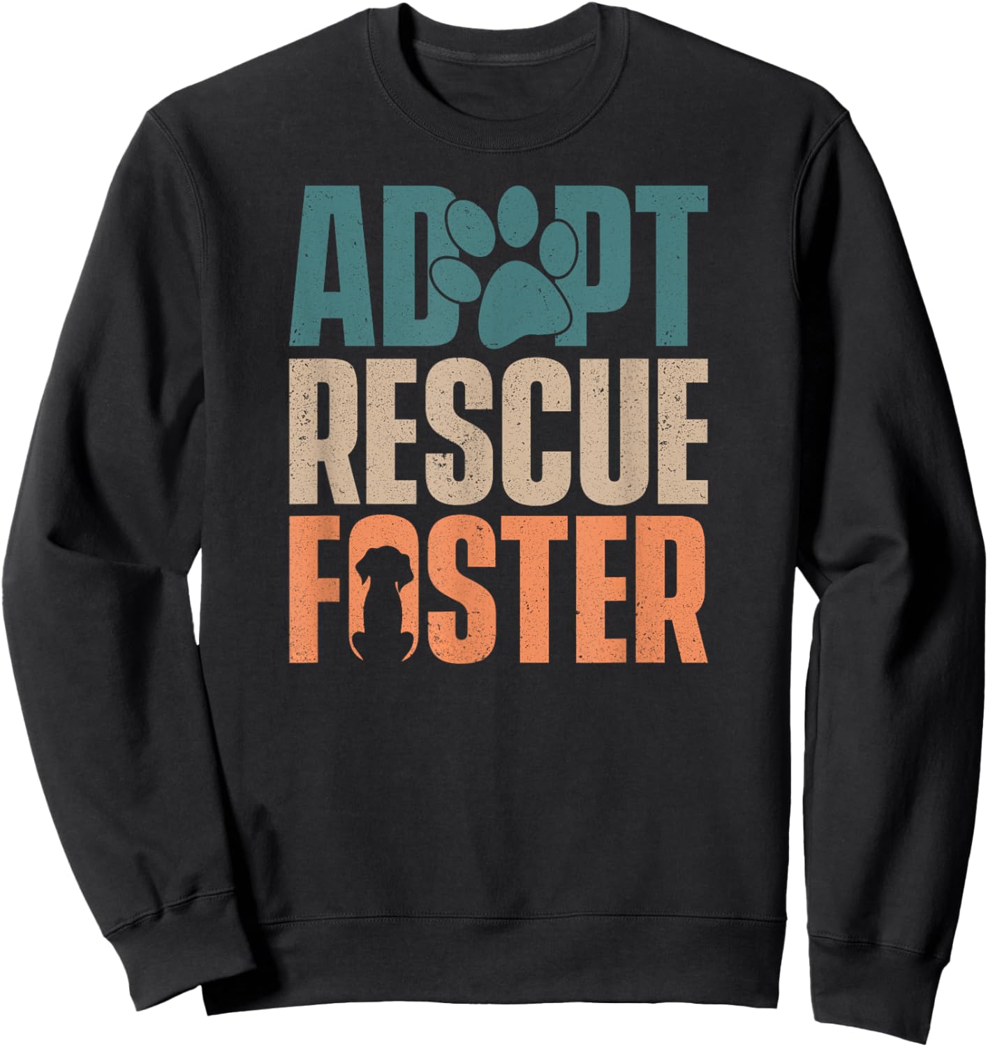 Cute Dog Adoption Rescue - Adopt Rescue Foster Women Girls Kids Sweatshirt - Sweatshirt | Black