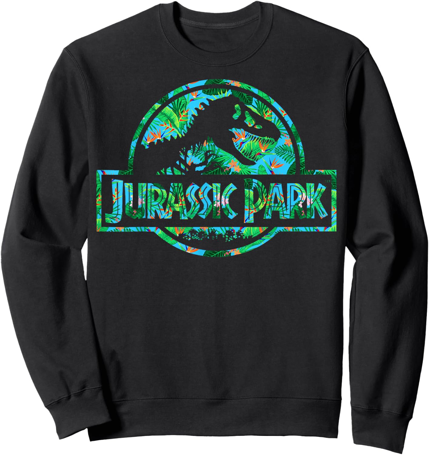 Jurassic Park Tropical Tree Fill Fossil Logo Small Sweatshirt - Sweatshirt | Black