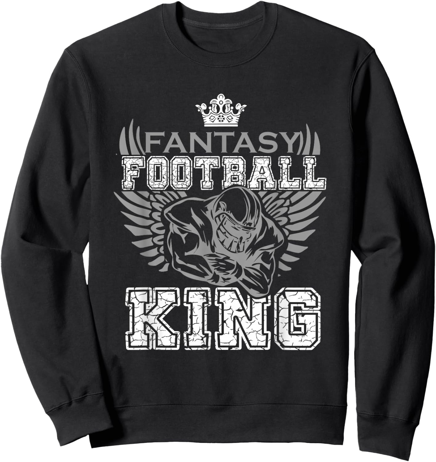 Fantasy Football King Funny Draft Day Champion Party Sports Sweatshirt - Sweatshirt | Black
