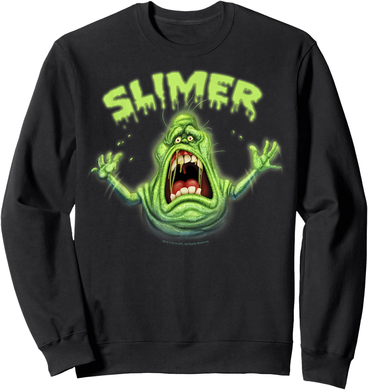 Ghostbusters Slimer Neon Portrait Sweatshirt - Sweatshirt | Black