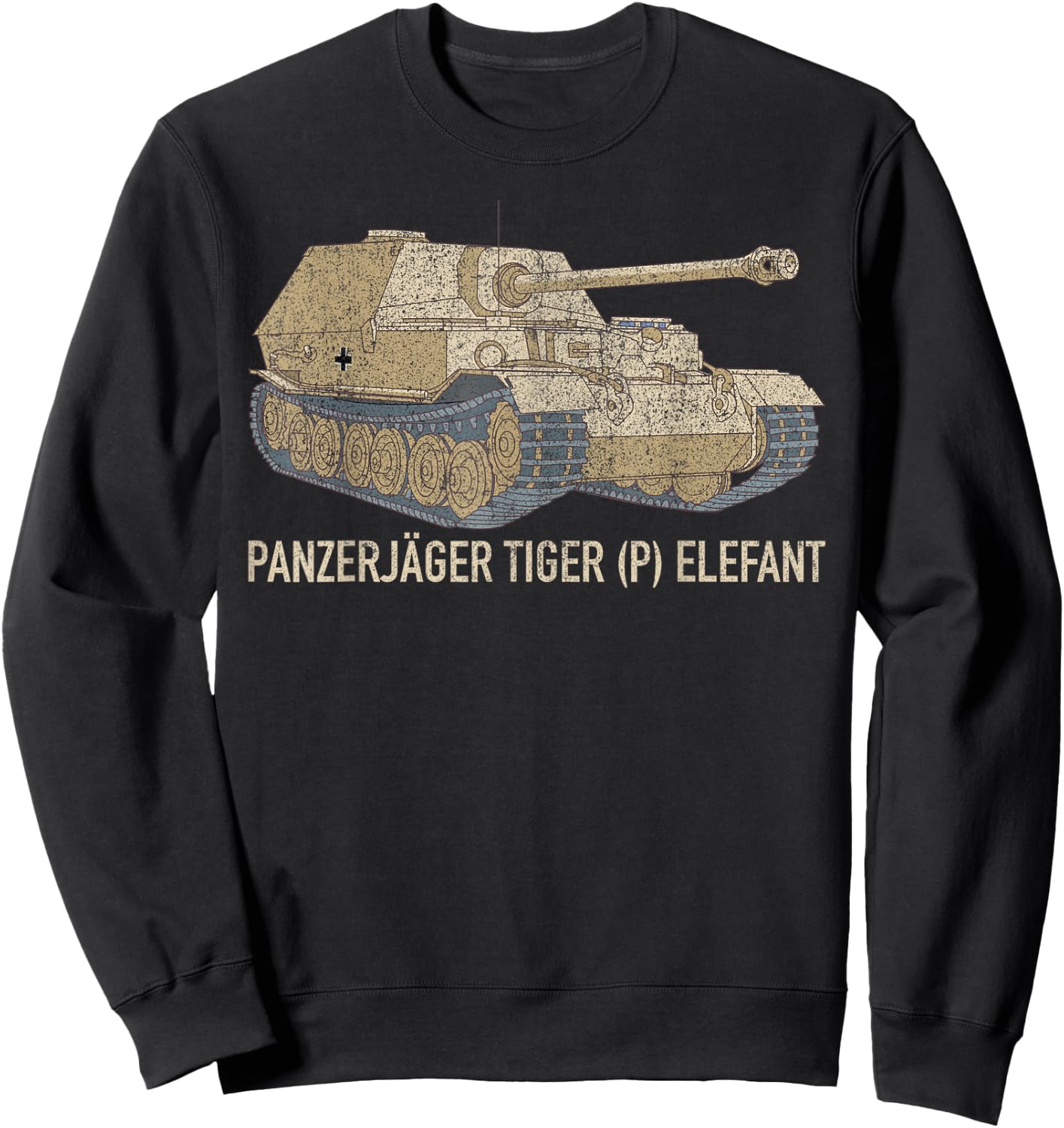 Elefant Tank Destroyer German WW2 Panzerjager Tiger Sweatshirt - Sweatshirt | Black