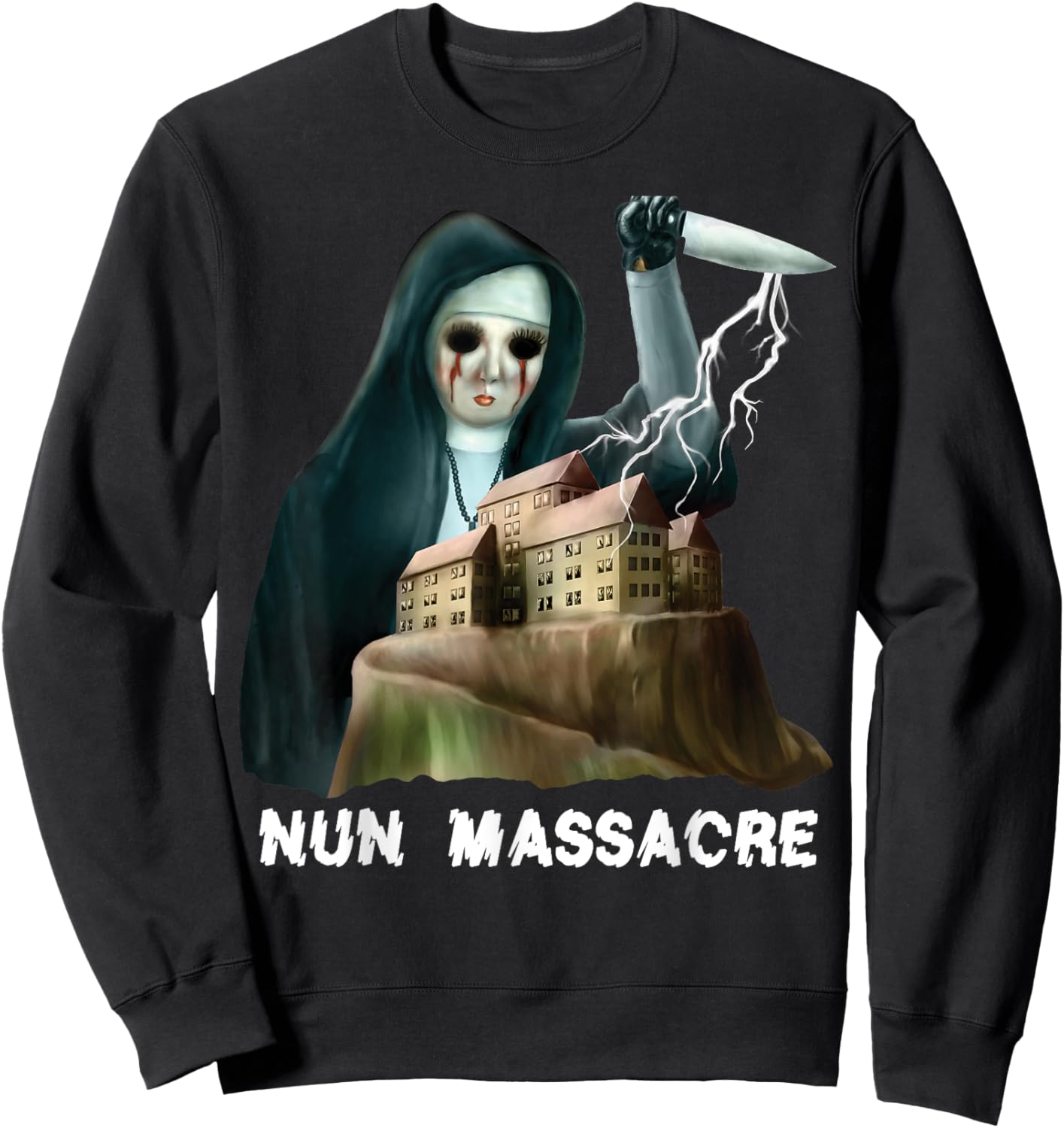 Nun Massacre Survival Horror Game Maniac Sweatshirt - Sweatshirt | Black