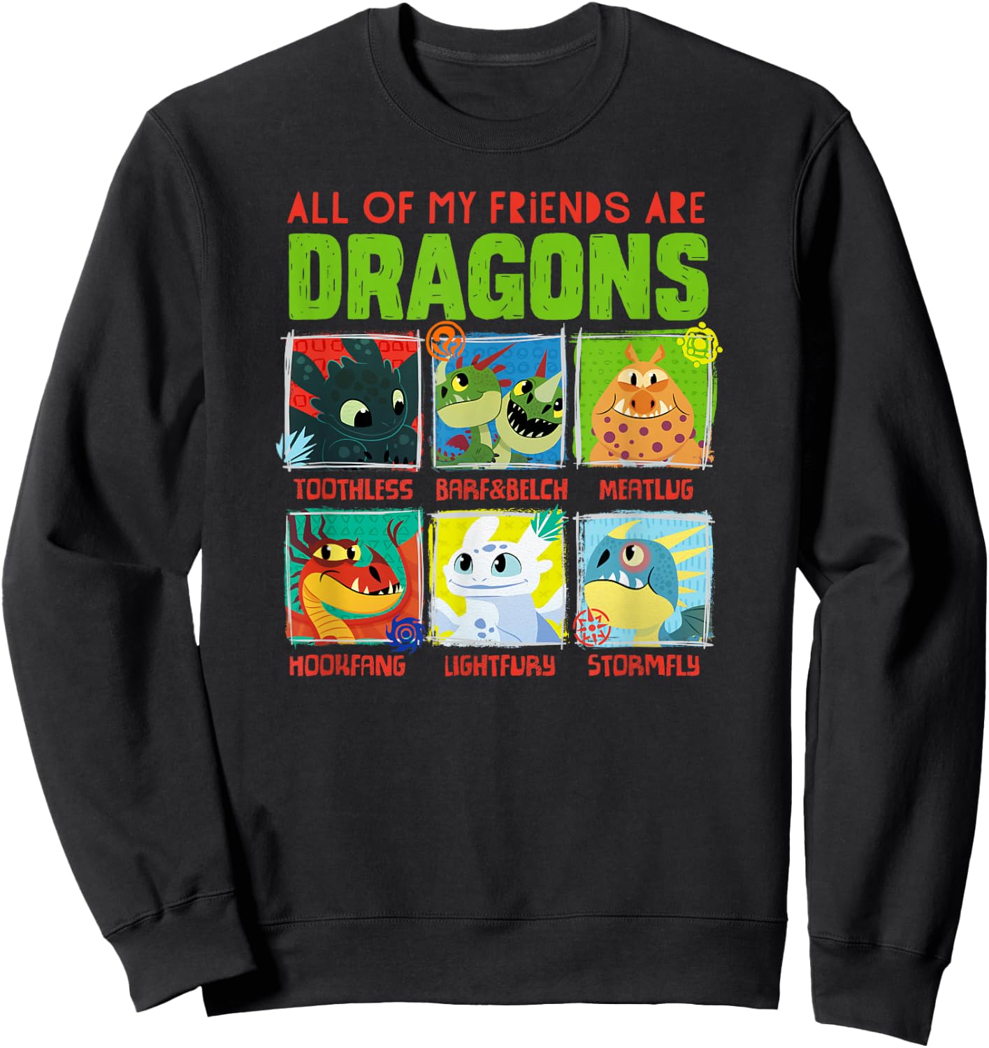 How to Train Your Dragon 3 Hidden World Dragon Friends Sweatshirt - Sweatshirt | Black