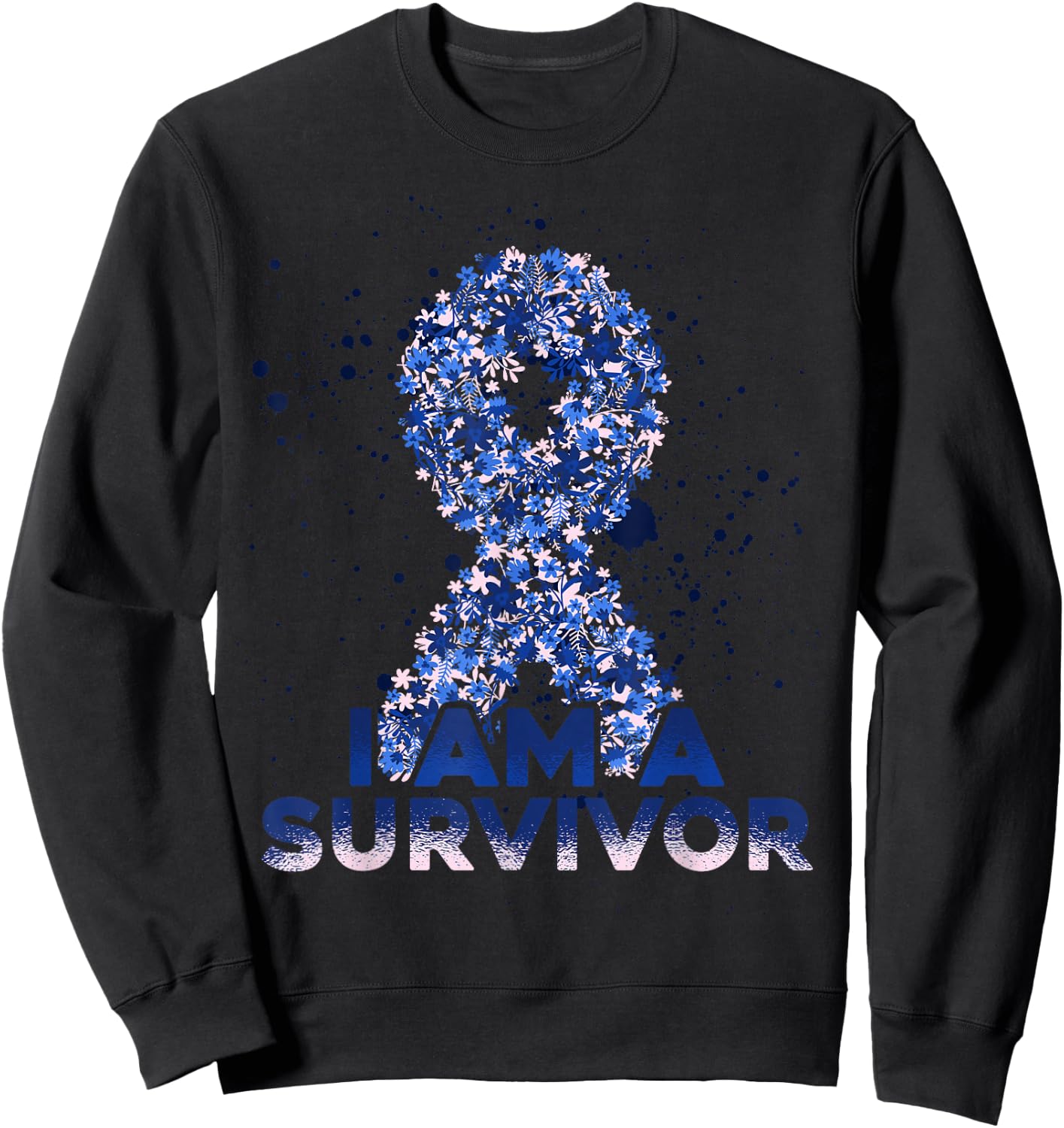 Blue Ribbon Colon Cancer Survivor Sweatshirt - Sweatshirt | Black