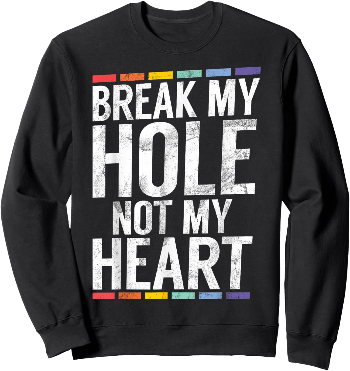 Break My Hole not My Heart Funny Gay Sweatshirt - Sweatshirt | Black