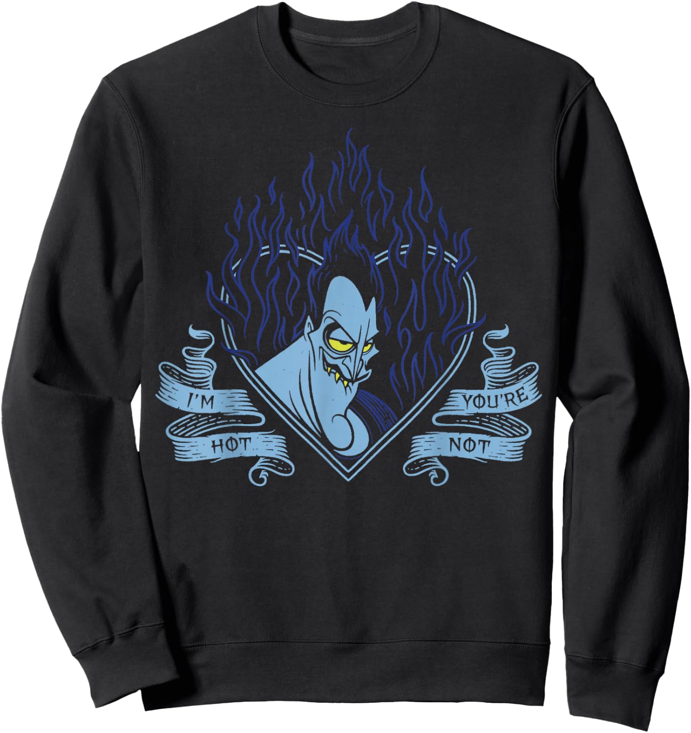 Disney Villains Valentine's Day Hades I'm Hot Heart Vintage Sweatshirt - Sweatshirt | Black