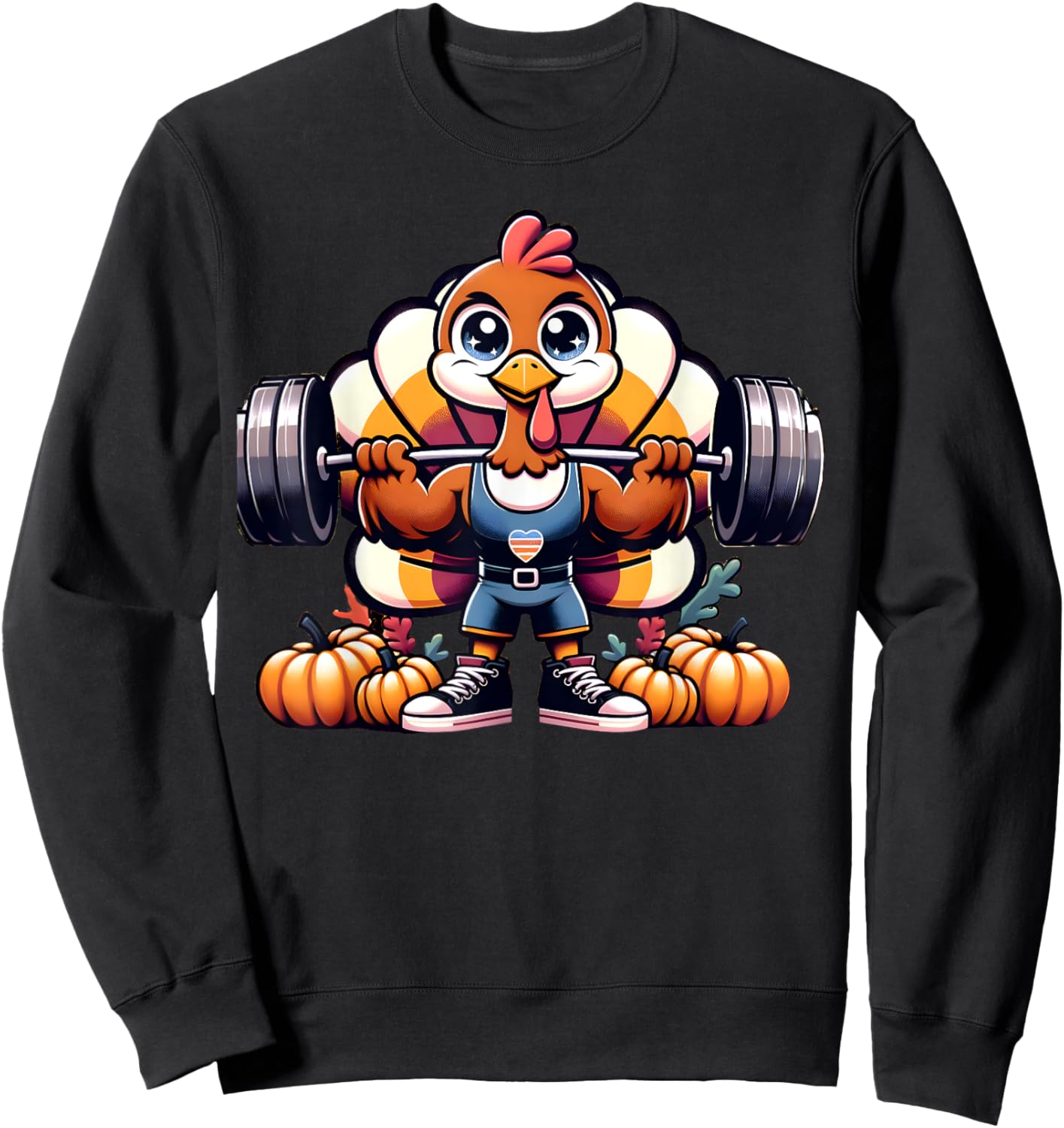Funny Turkey Today is Leg Day Thanksgiving Weightlifting Sweatshirt - Sweatshirt | Black