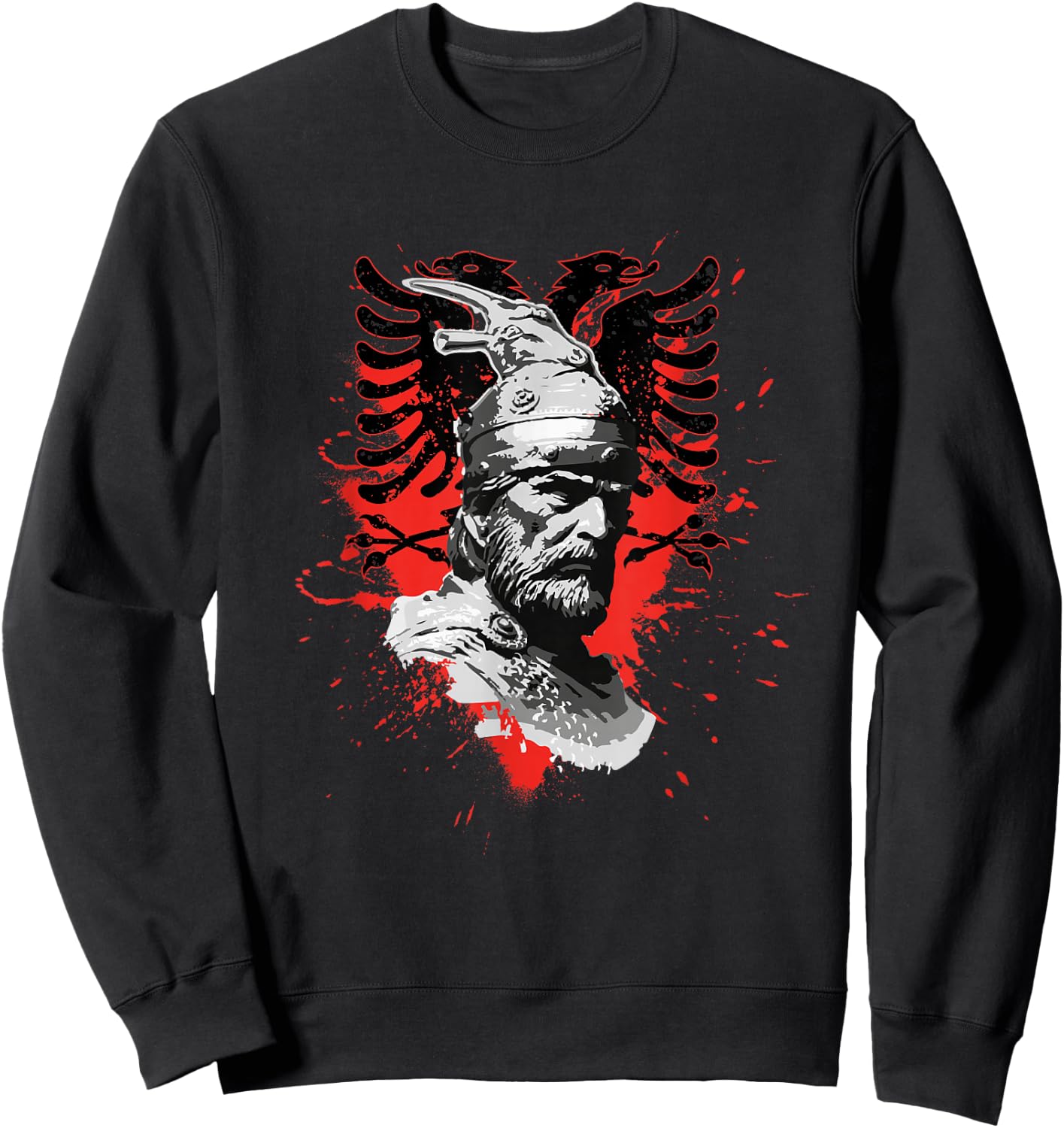 Skanderbeg Albania and Kosovo flag for proud Albanians Sweatshirt - Sweatshirt | Black