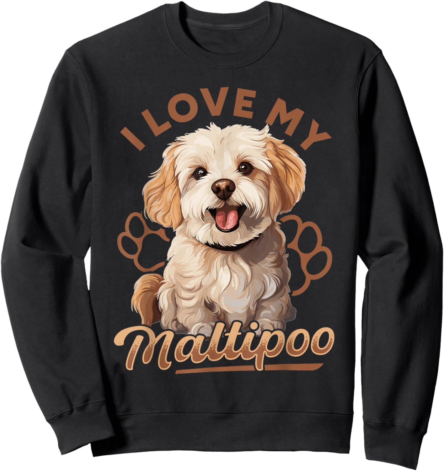 Maltipoo Dog Breed Pet I Love my Maltipoo Women Girls Kids Sweatshirt - Sweatshirt | Black