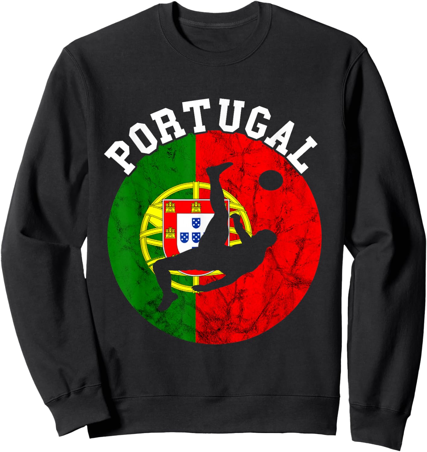 Portugal Soccer Futebol Portuguese Pride Portuguese Flag Sweatshirt - Sweatshirt | Black