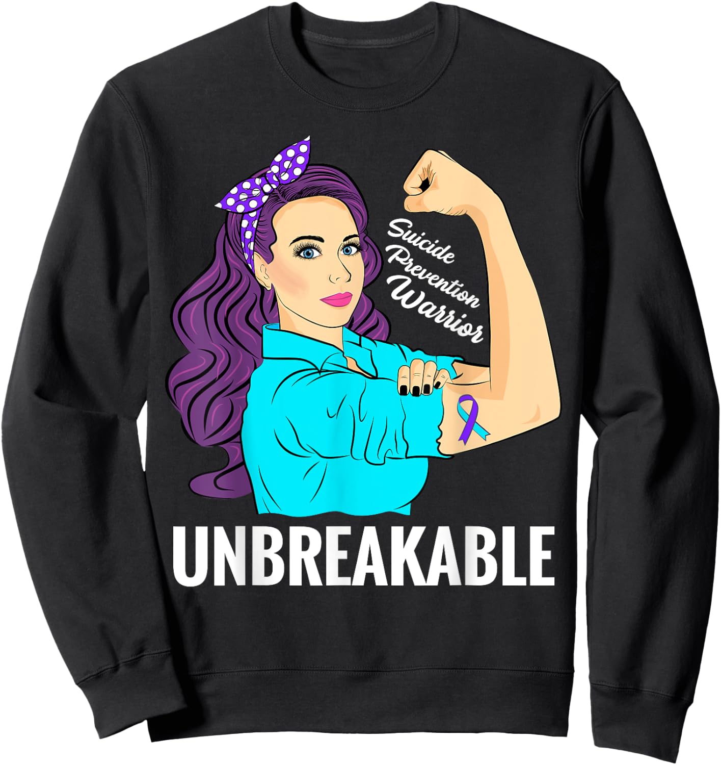 Suicide Prevention Awareness Mental Health Warrior Sweatshirt - Sweatshirt | Black