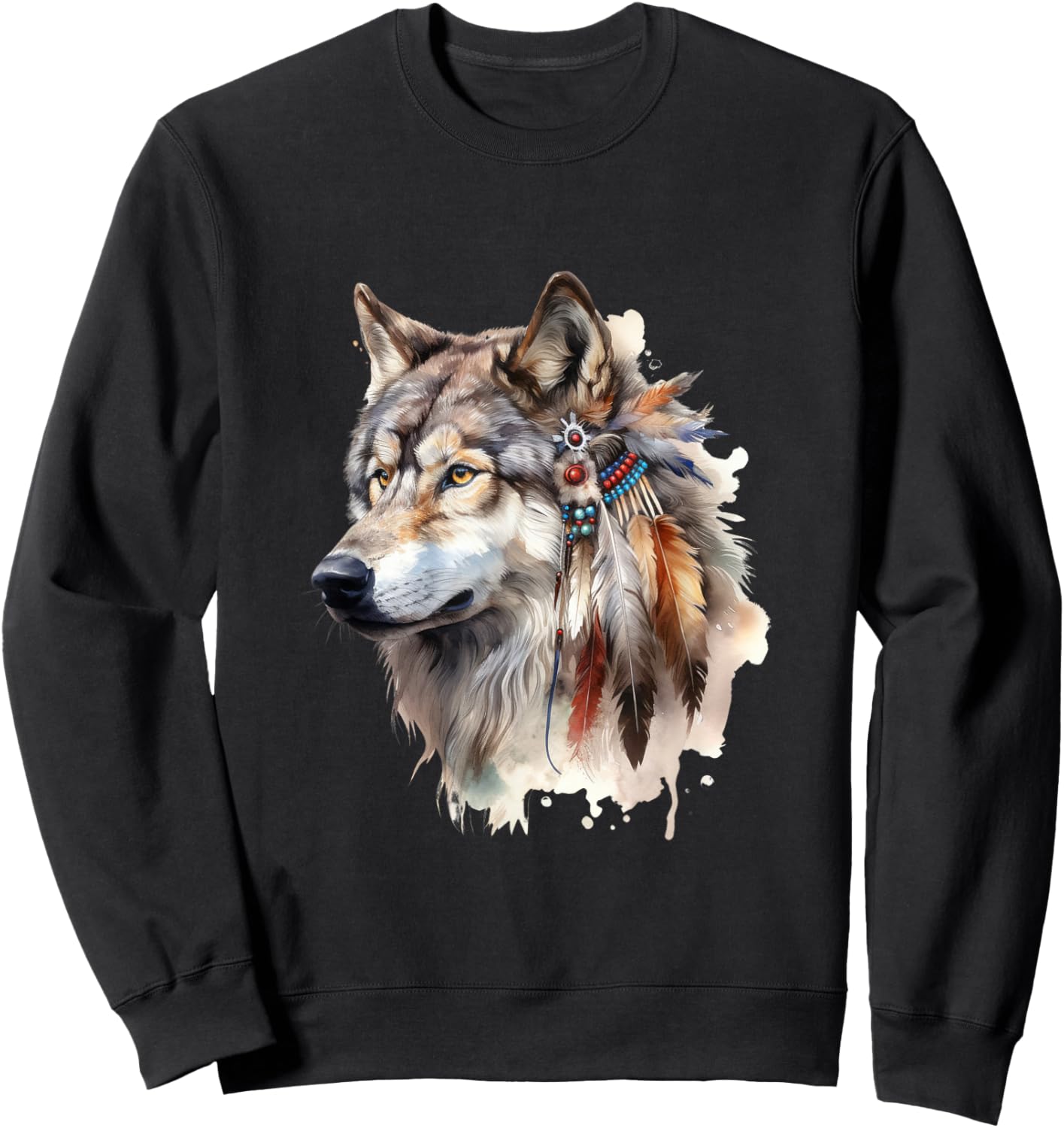 Native American Tribe Wolf Sweatshirt - Sweatshirt | Black