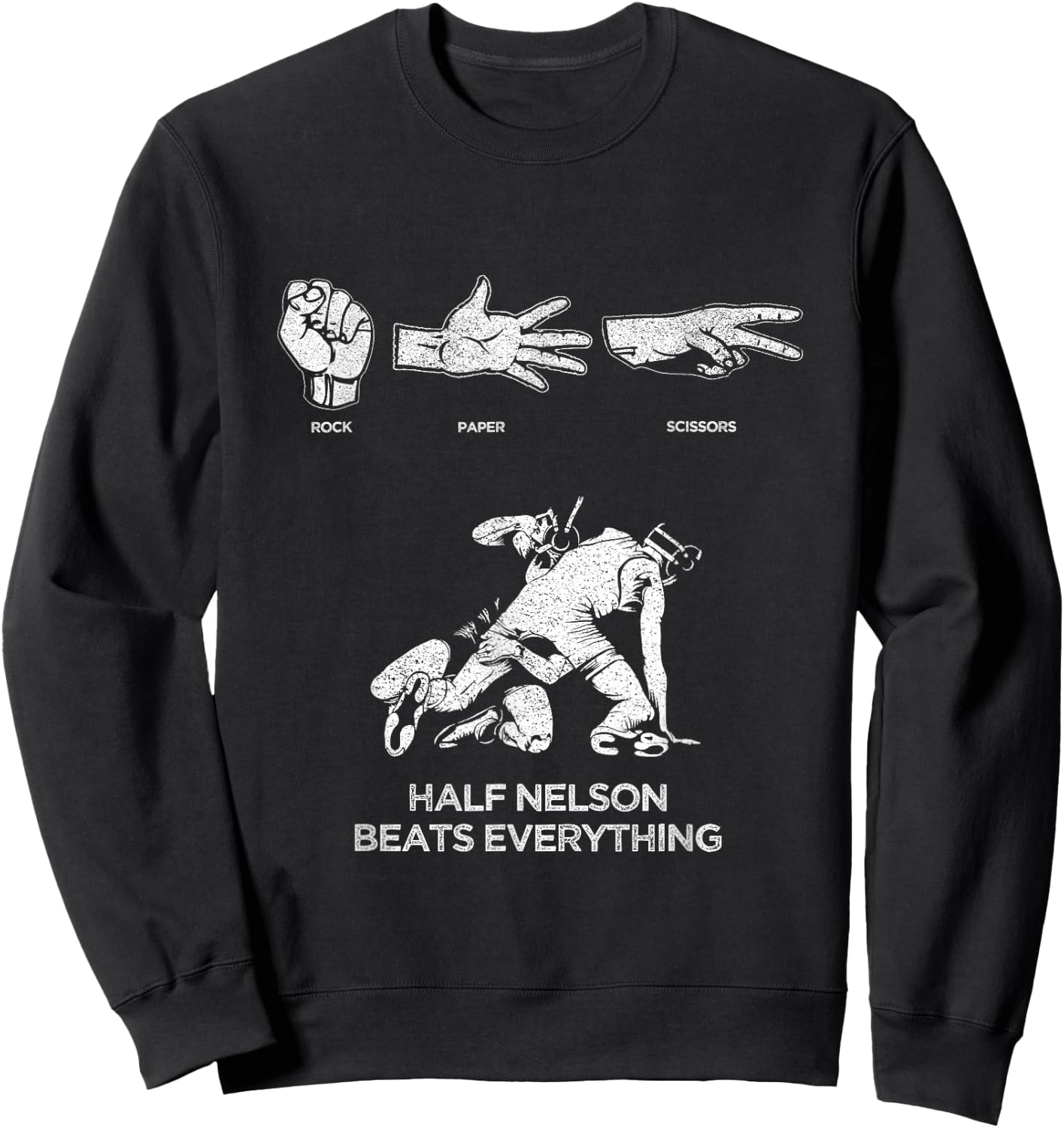 Rock Paper Scissors USA Wrestling for Boys, Men & Girls Sweatshirt - Sweatshirt | Black