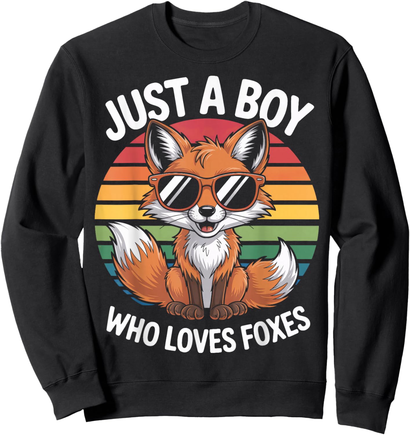 Just A Boy Who Loves Foxes Animal Enthusiast Fox Fan Sweatshirt - Sweatshirt | Black
