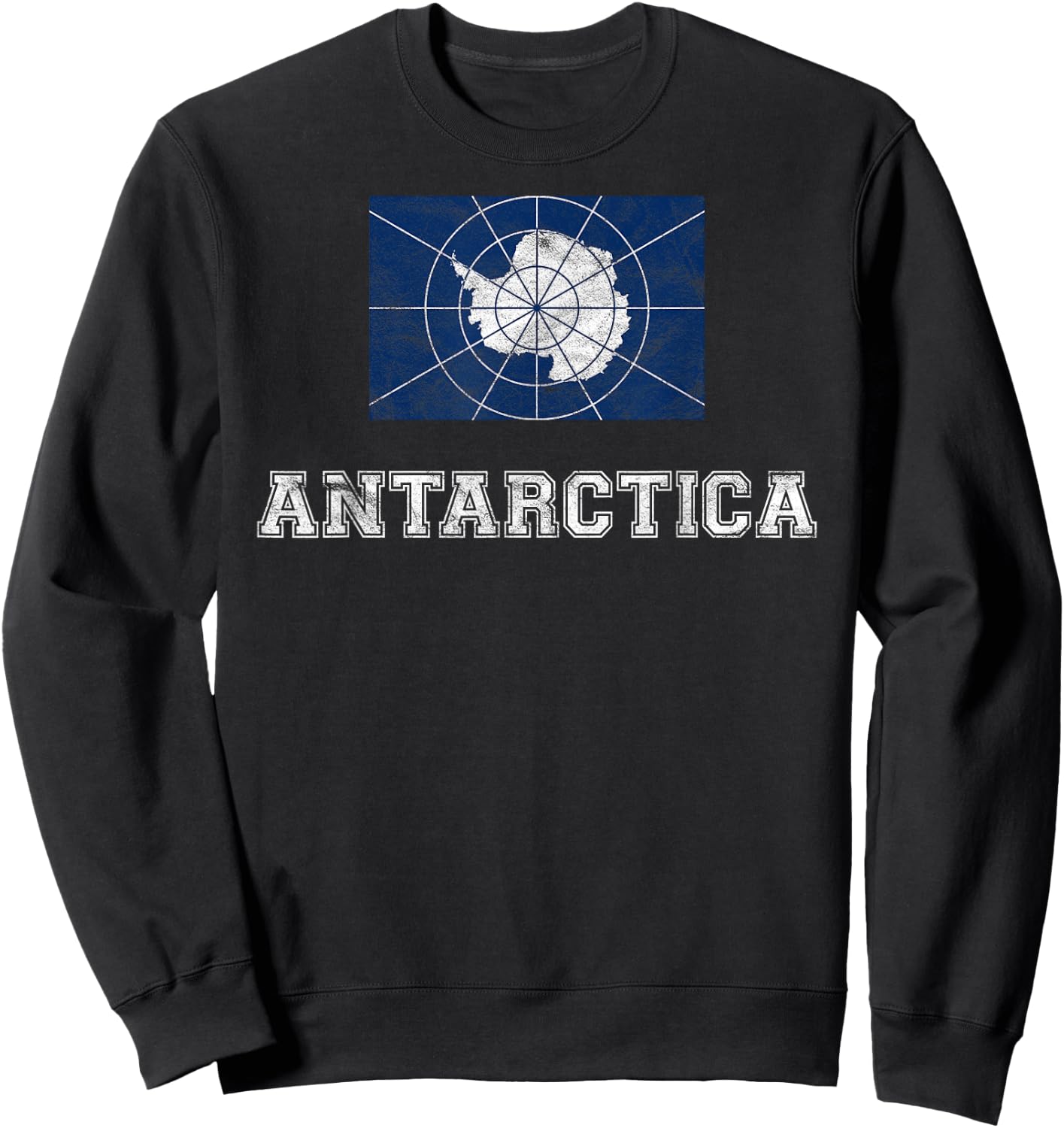 Antarctica Flag Vintage I Expedition Men Women Kids Sweatshirt - Sweatshirt | Black