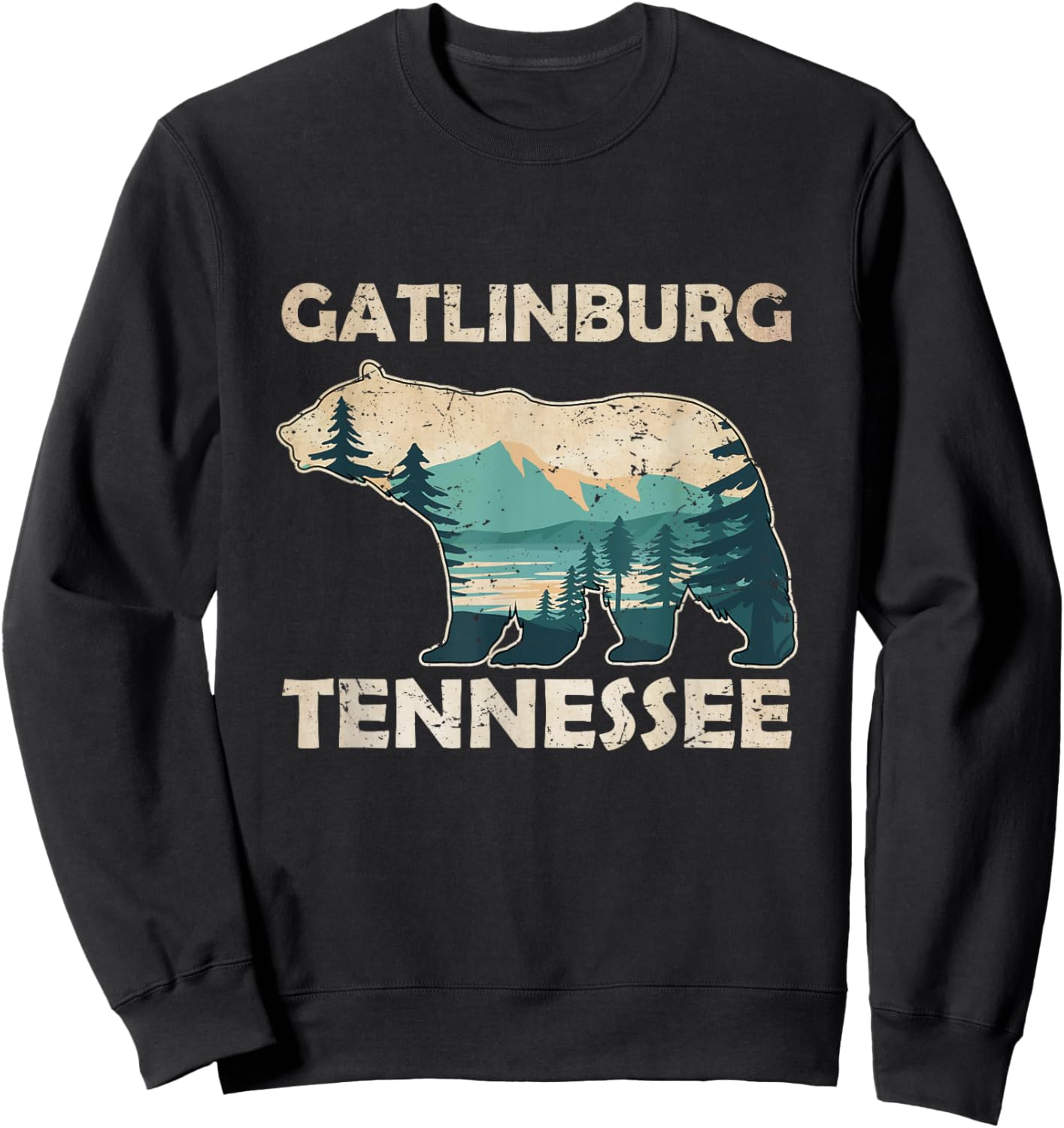Gatlinburg Tennessee Great Smoky Mountains Bear Souvenir Sweatshirt - Sweatshirt | Black