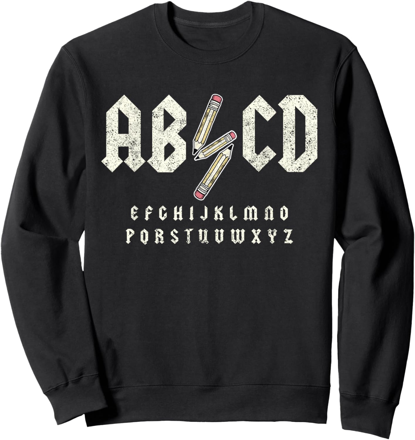 Retro Abcd Teacher Novelty Funny Back to School Teacher Sweatshirt - Sweatshirt | Black