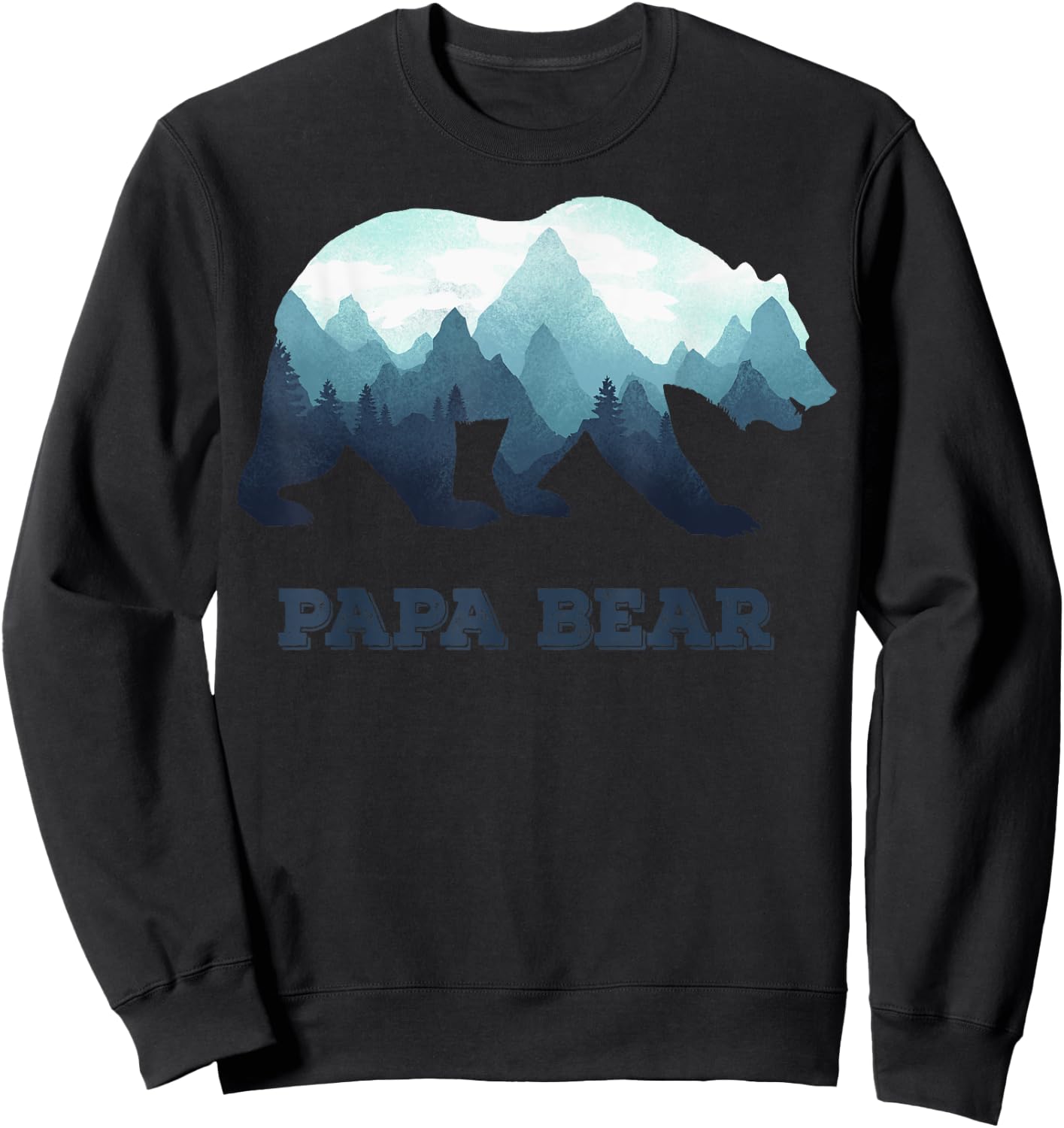 Papa Bear Wildlife Father's Day Gift Dad, Daddy or Dada Sweatshirt - Sweatshirt | Black