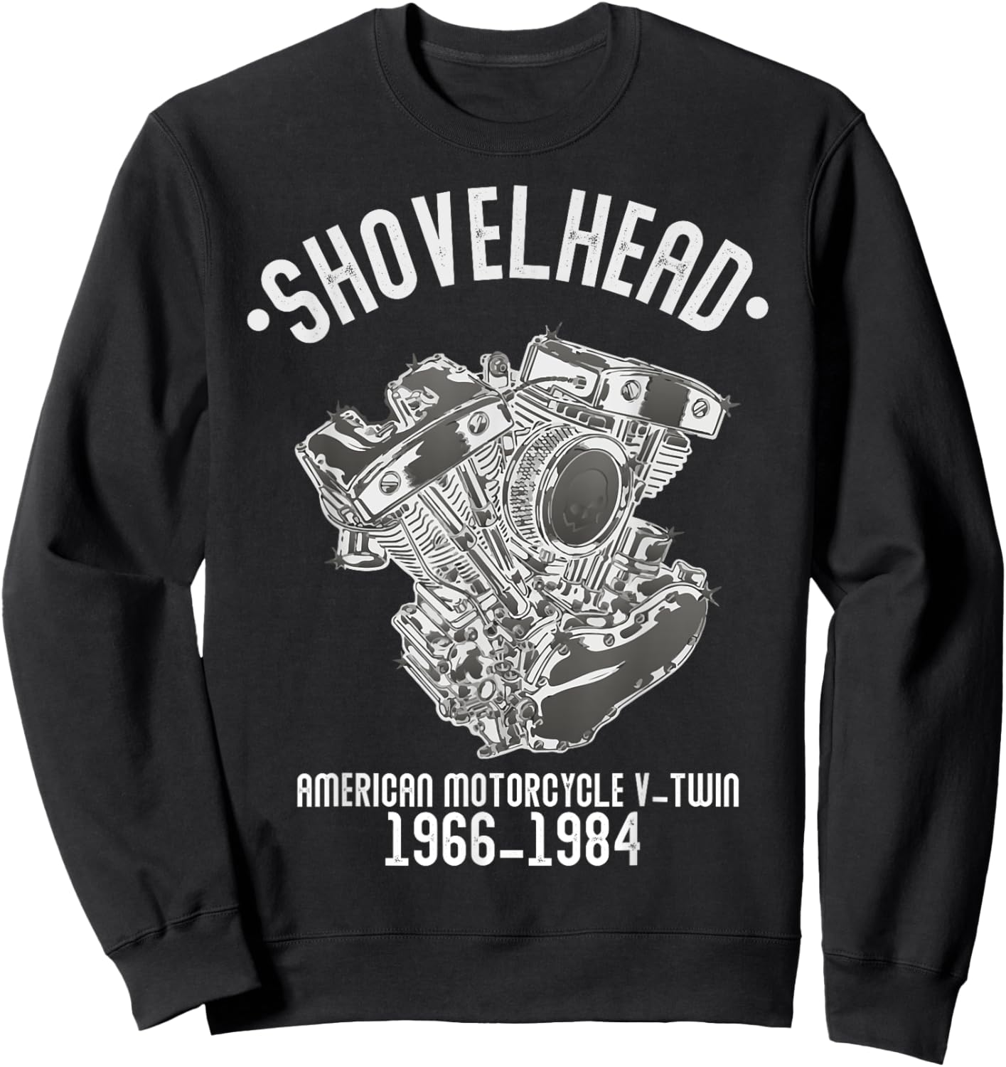 Novelty Shovelhead Motorcycle Enthusiasts Husband Grandpa Sweatshirt - Sweatshirt | Black