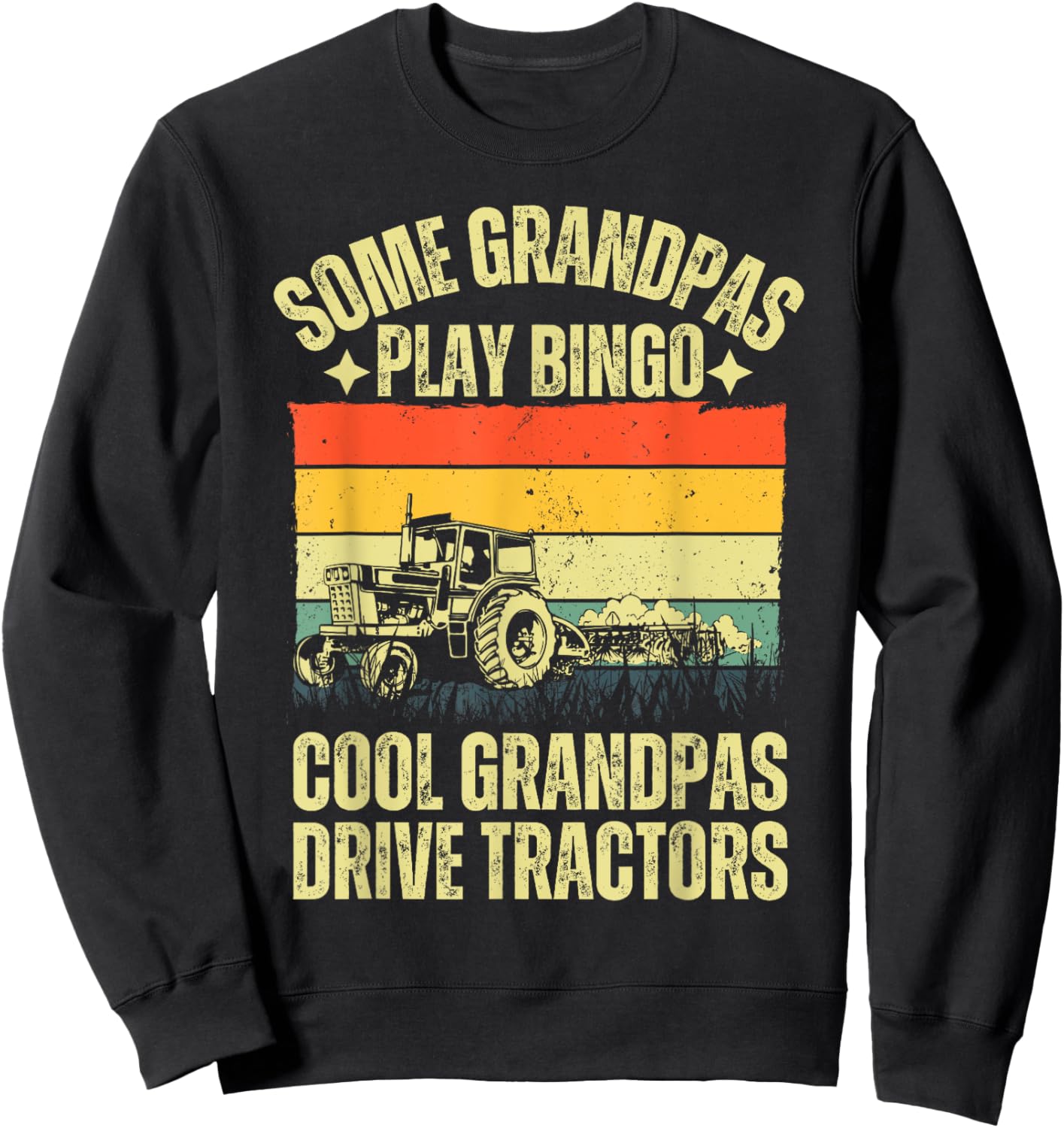 Tractor Art For Grandpa Men Farming Farmer Farm Tractor Sweatshirt - Sweatshirt | Black